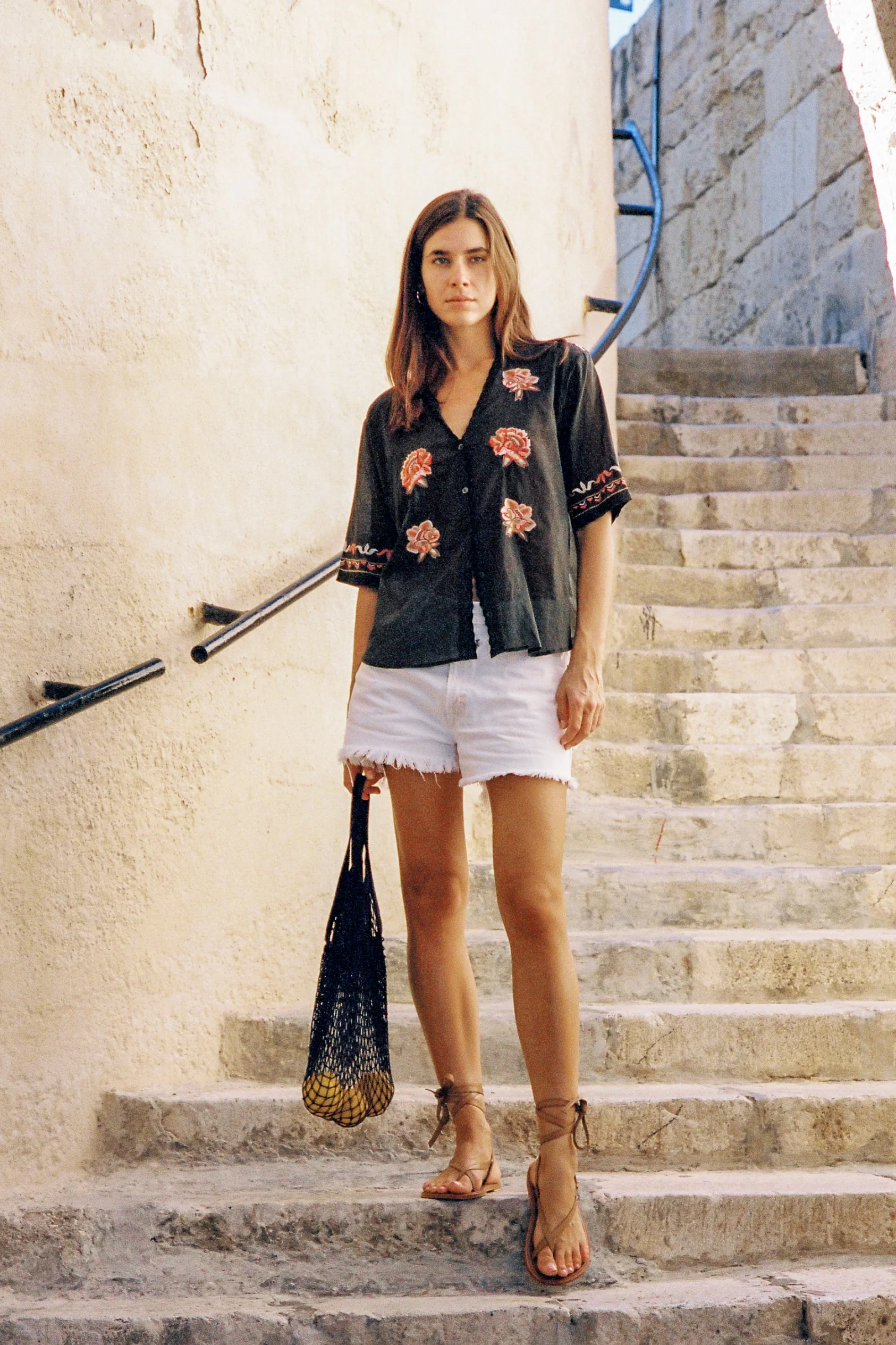 Vesper Embroidered Blouse - Black