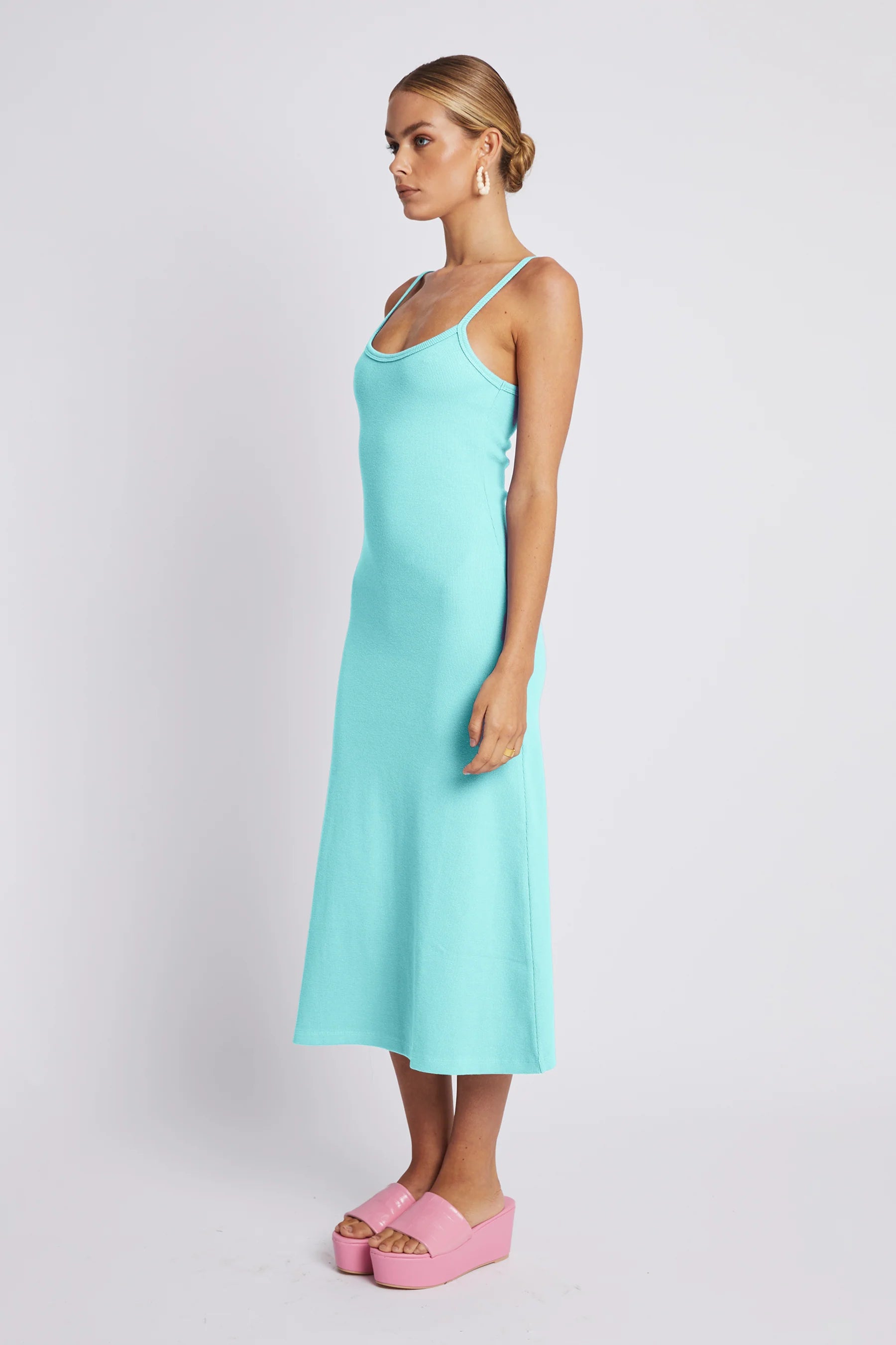A-Line Midi Dress - Aqua