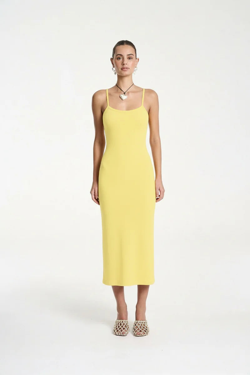 A-Line Midi Dress - Lemon