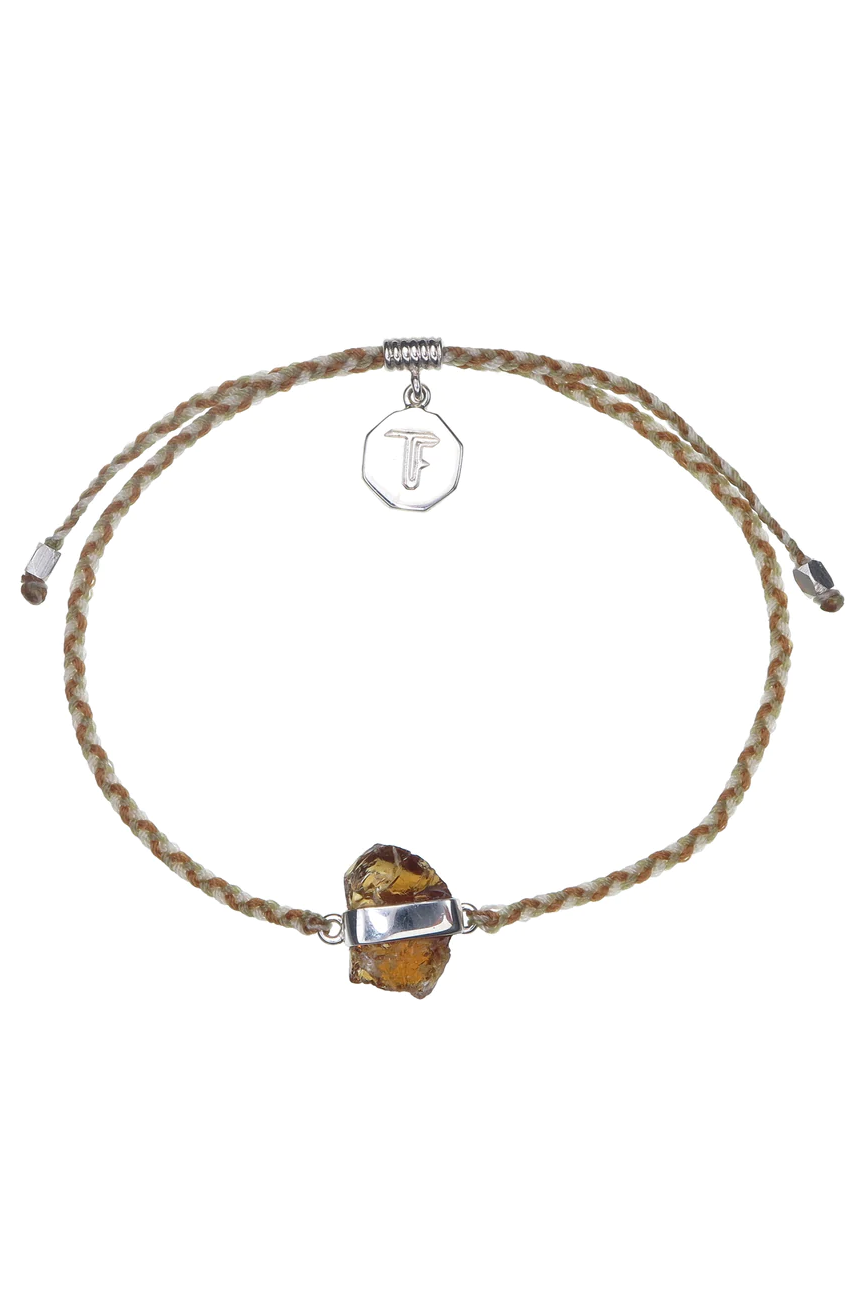 Citrine Crystal Bracelet | Autumnal - Silver