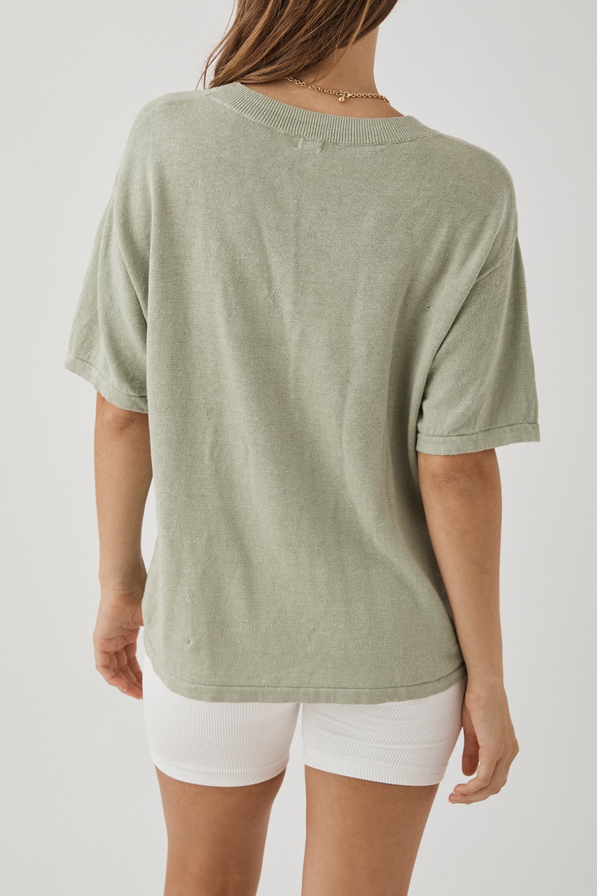 Hugo Linen Knit T-Shirt - Aloe