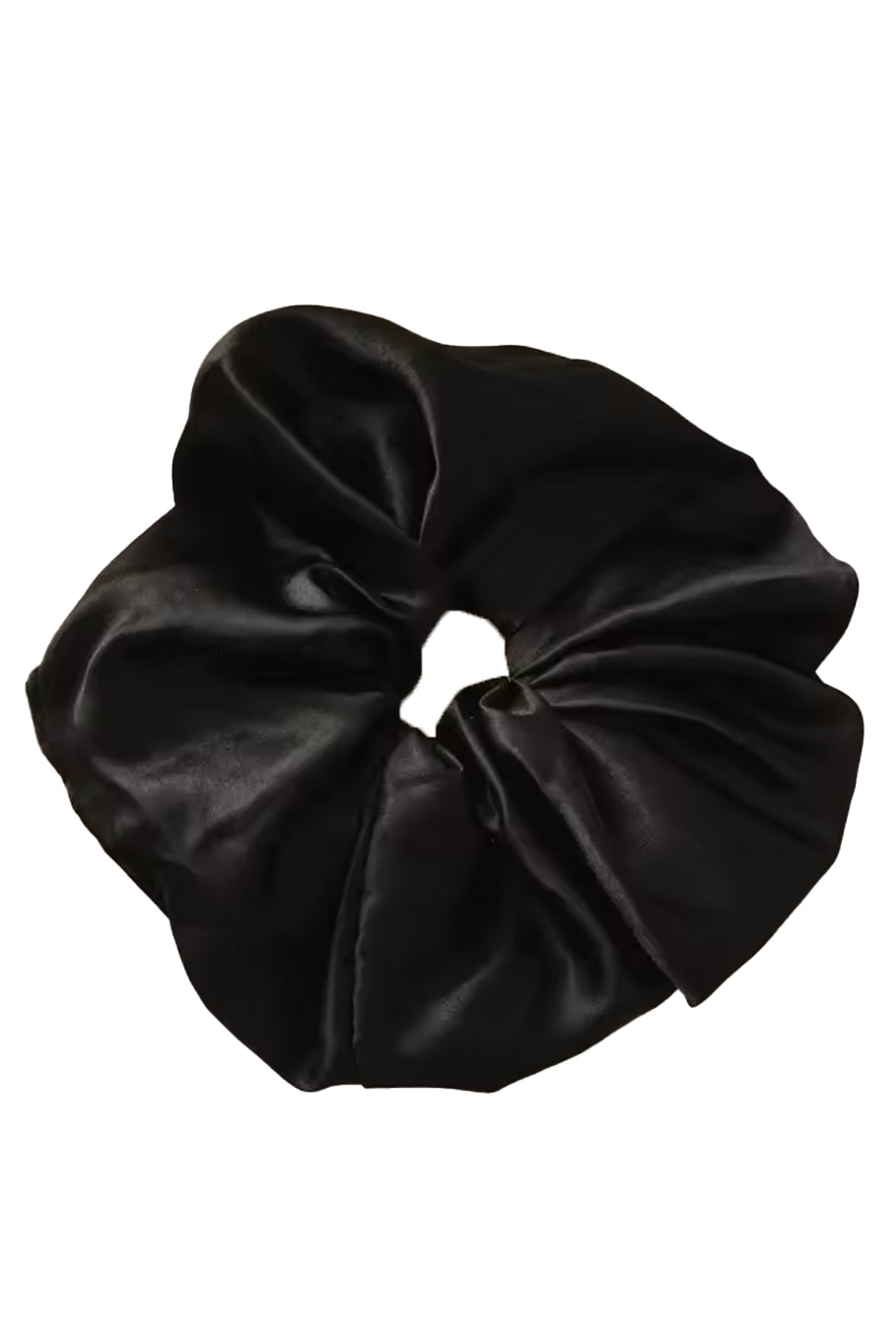 Oversized Satin Scrunchie - Black