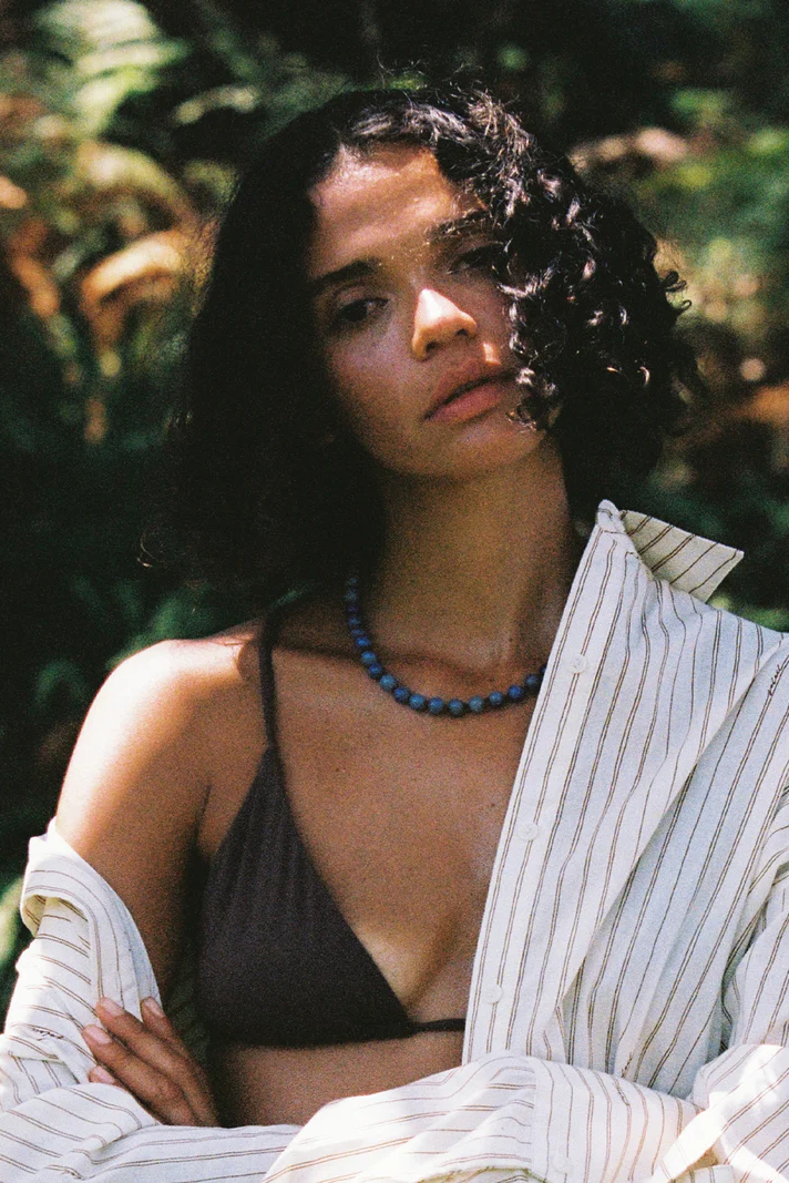 Eve Necklace - Blue Aventurine Silver