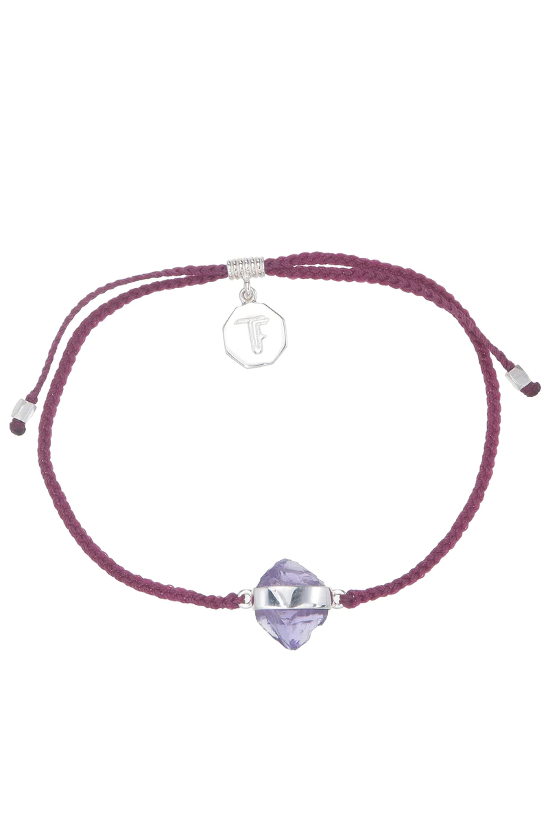 Amethyst Crystal Bracelet | Burgundy - Silver