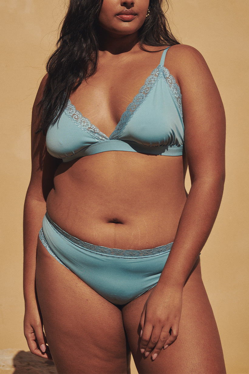 Dove Lace Bloomers - Dusty Blue