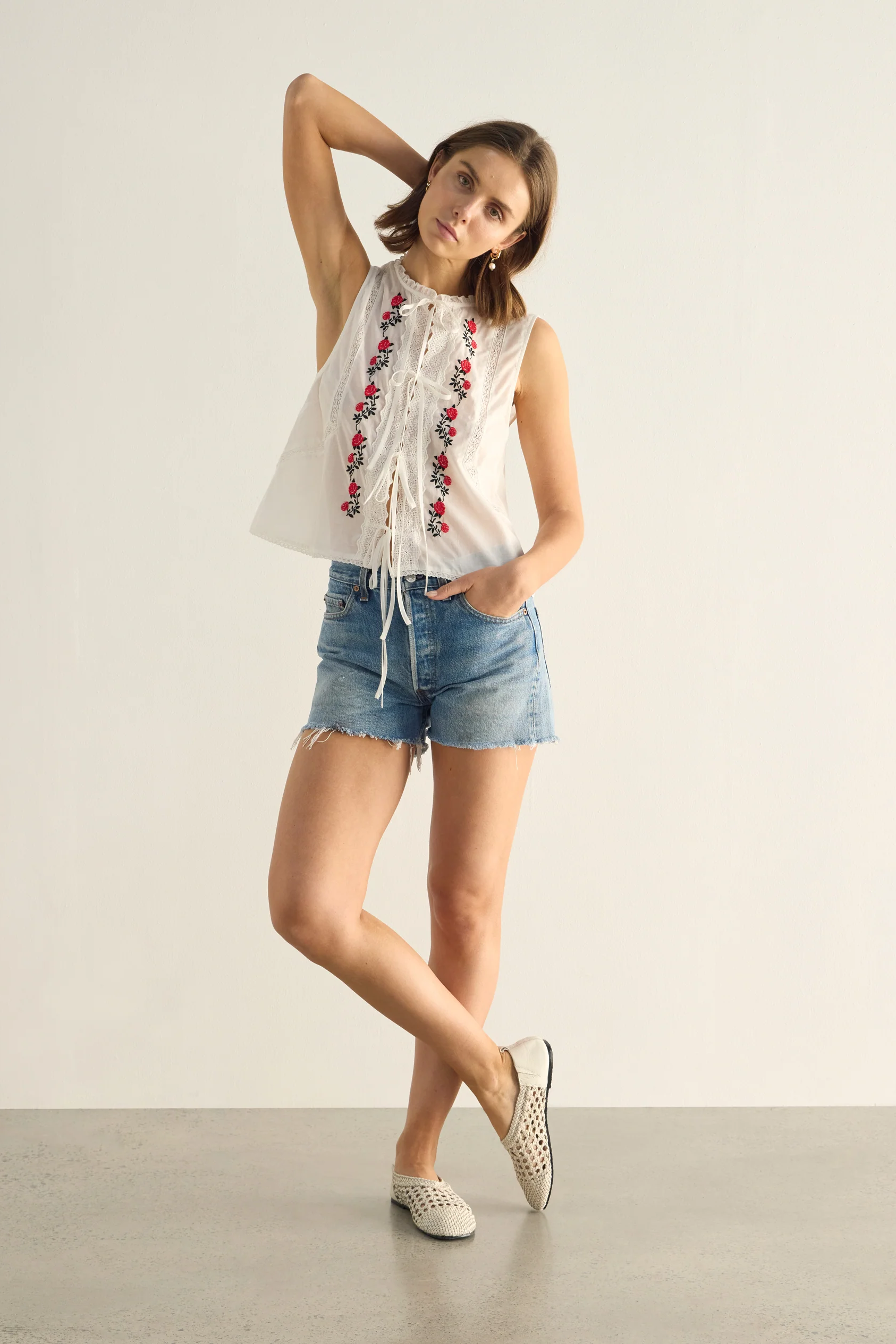 Bellamy Embroidered Blouse - White