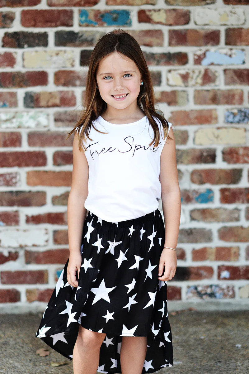 Free Spirit Muscle Kids Tee - White