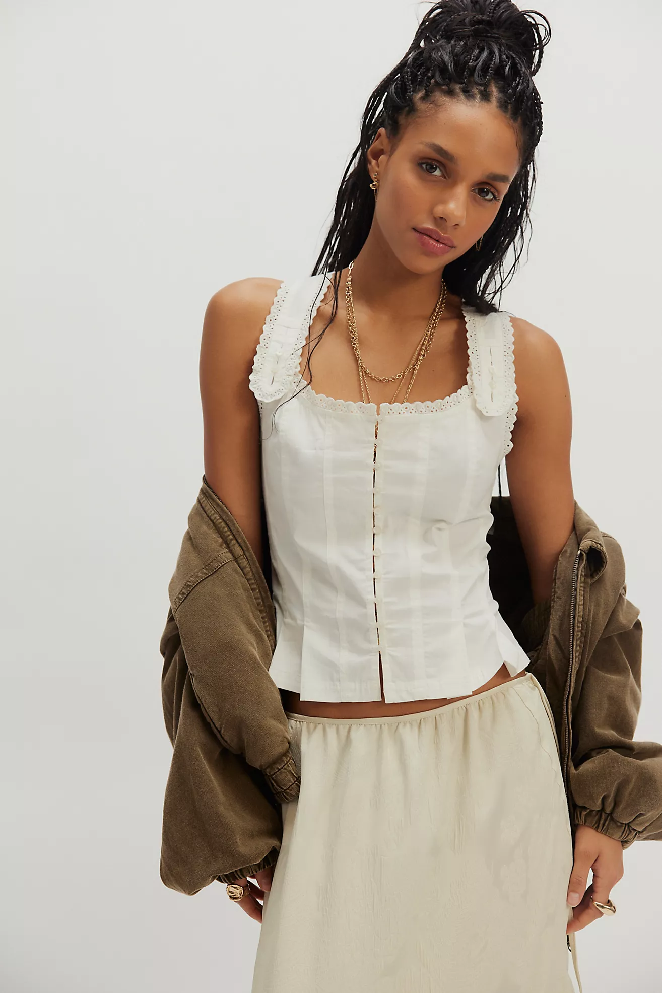 Bridgette Corset Top - Clean Ivory