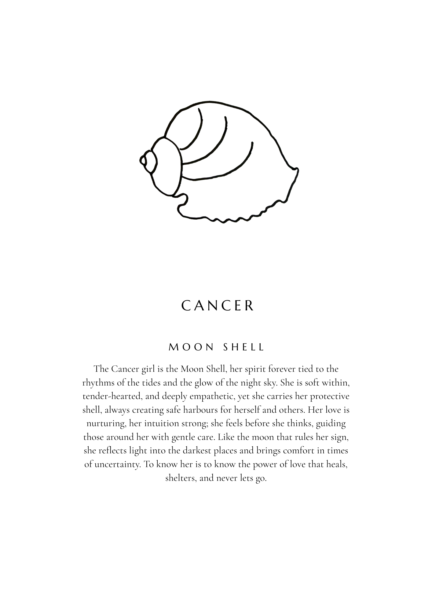 Cancer Zodiac Shell Print – Clam