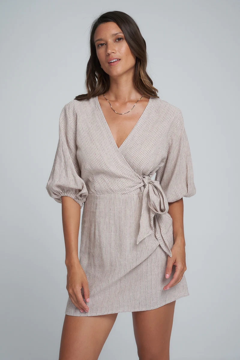 Chellis Dress - Brown Stripe