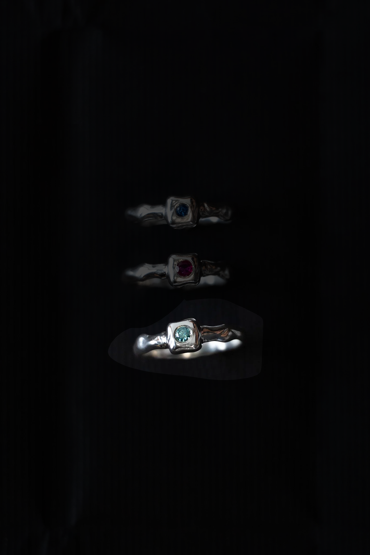 Core Ring - Blue Green Moissanite