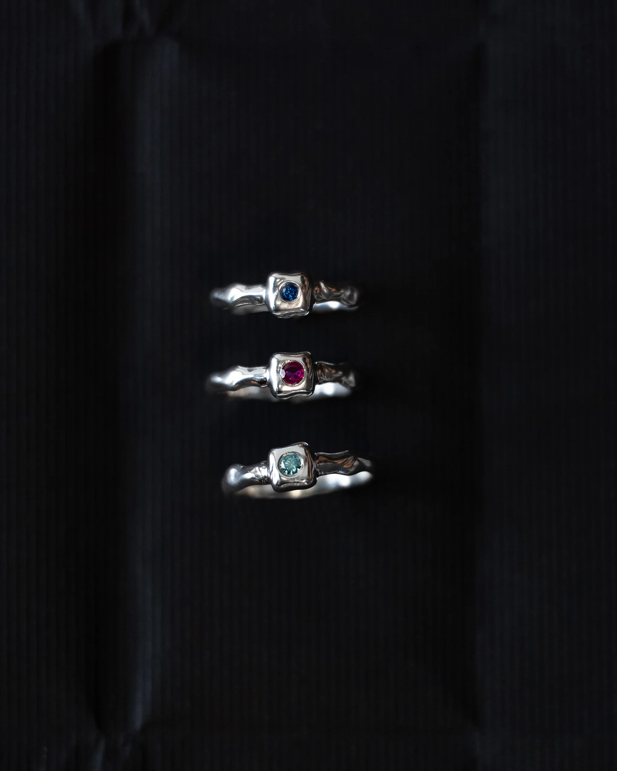 Core Ring - Blue Green Moissanite