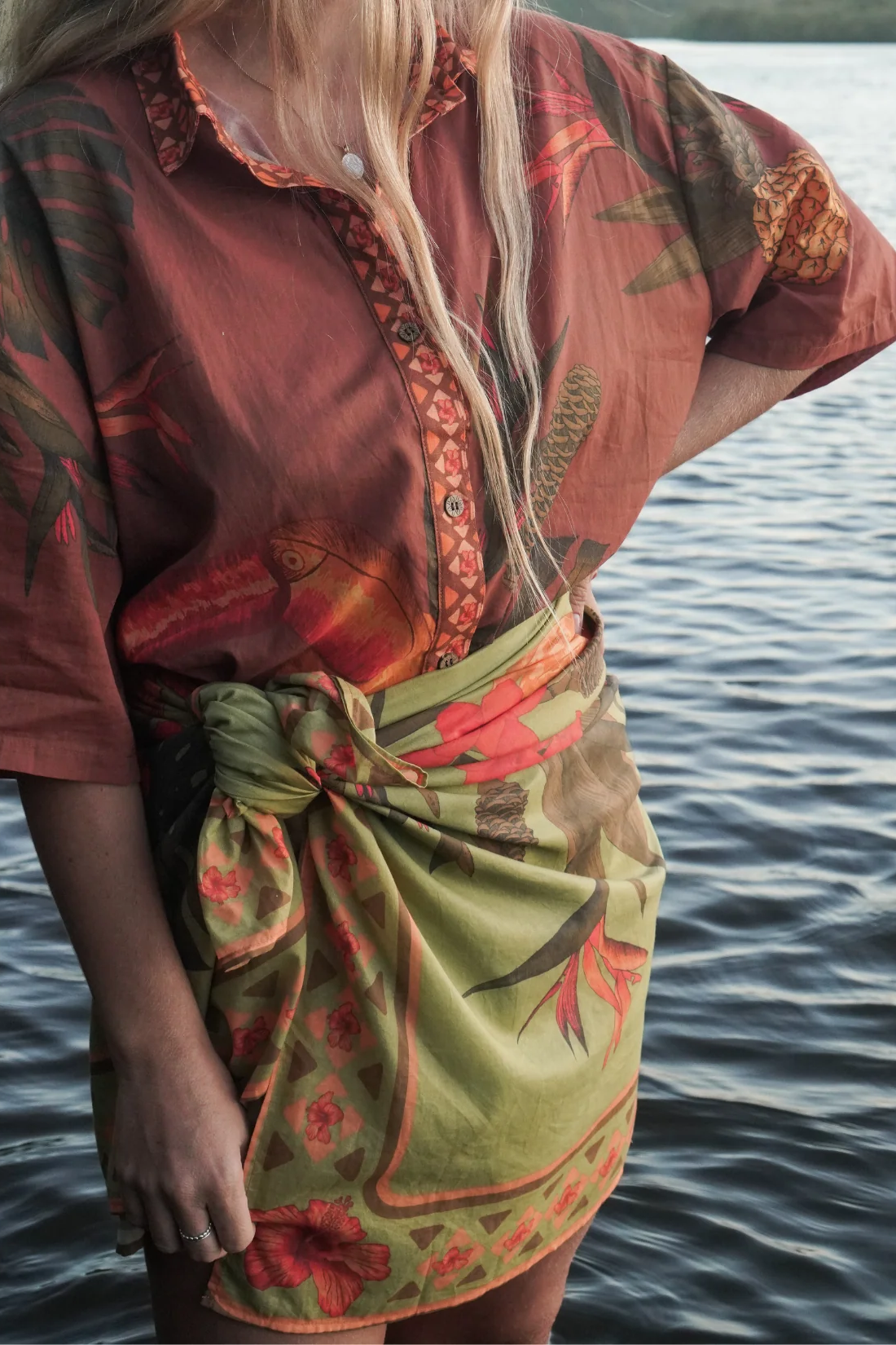 Cuban Tropical Sarong - Lime