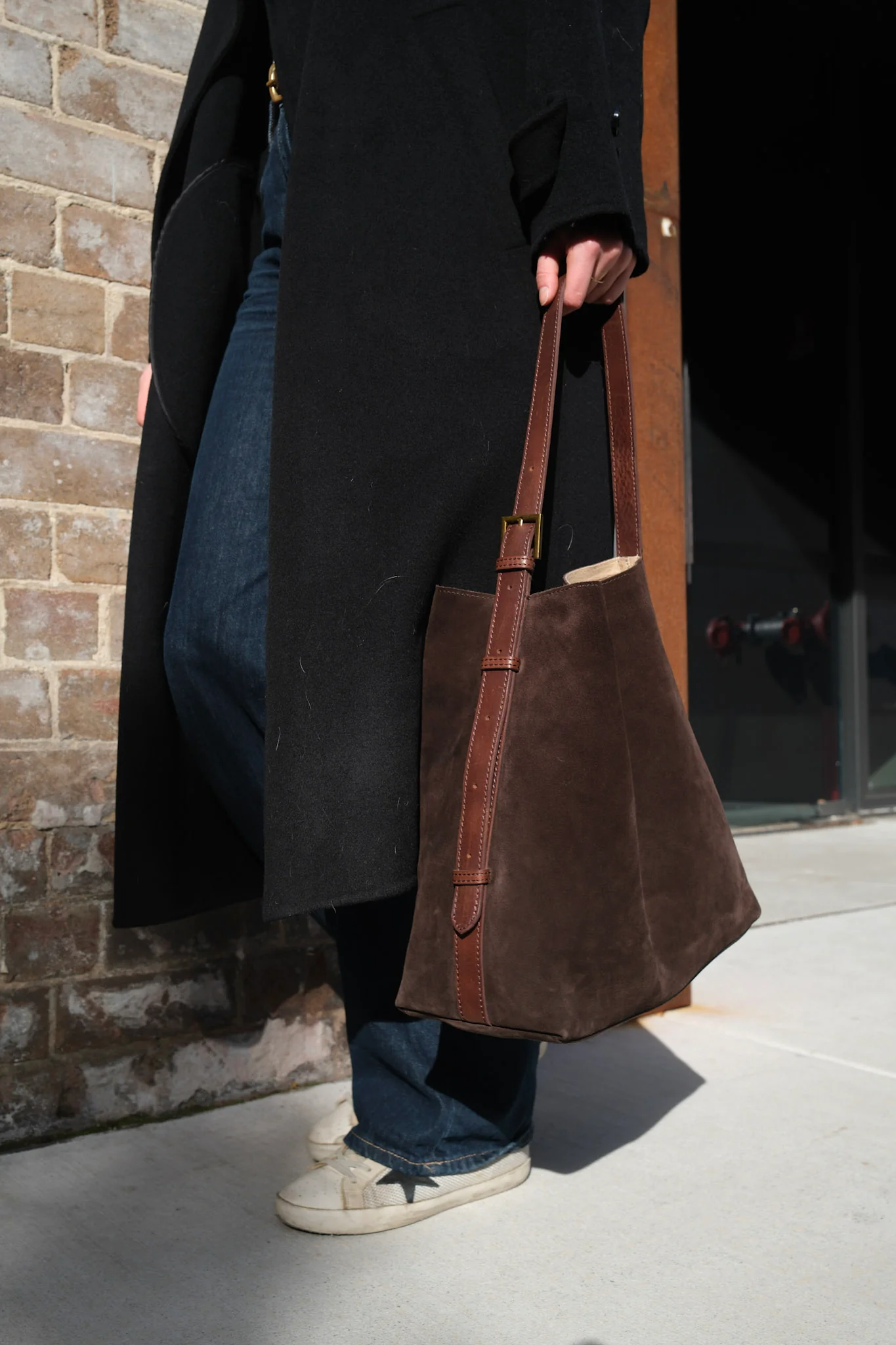 Suede Cabas Tote - Chocolate