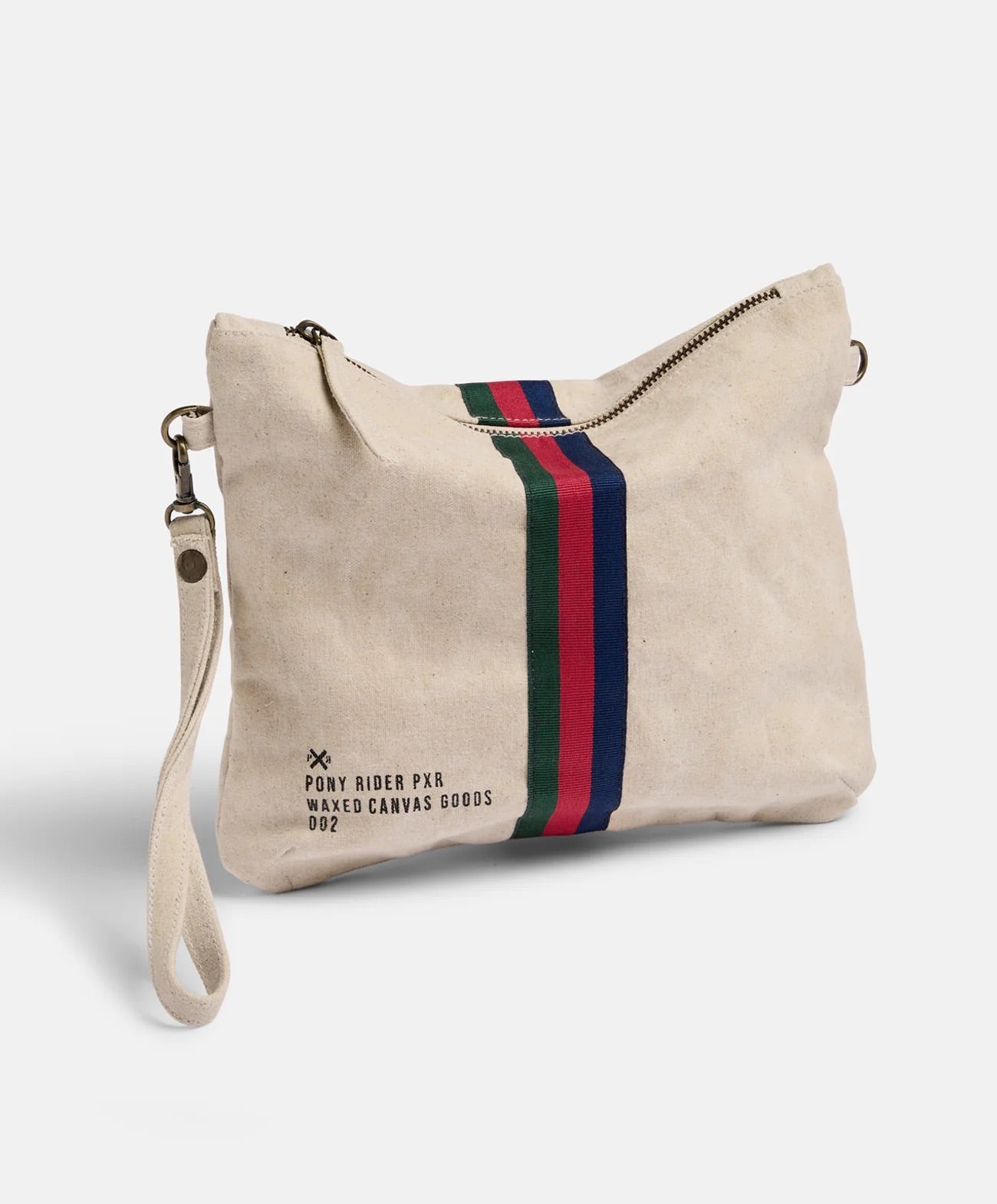 Escapee Clutch Bag with Strap - Waxed/Natural