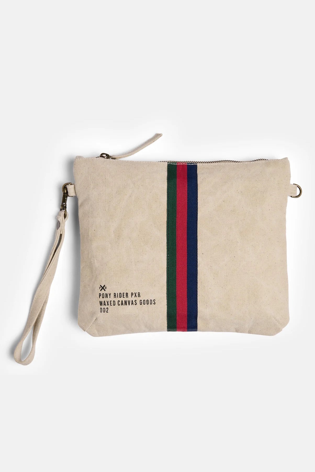 Escapee Clutch Bag with Strap - Waxed/Natural