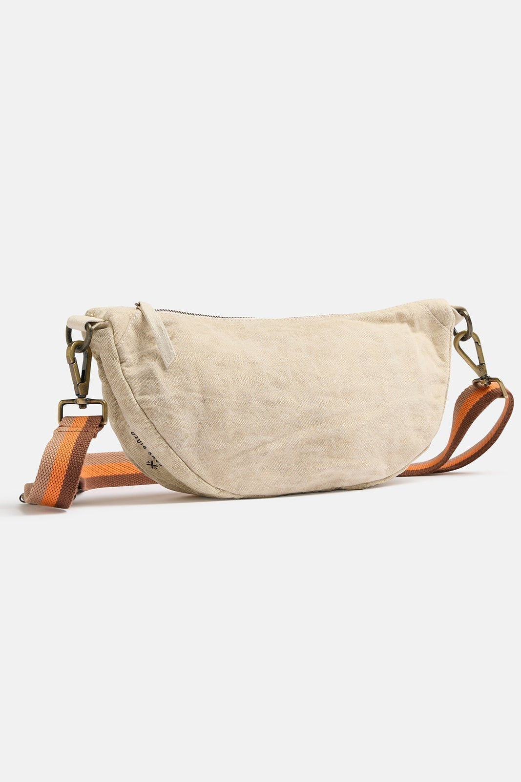 Pony Rider Escapee Round Shoulder Bag in Upcycled Natural Stripe