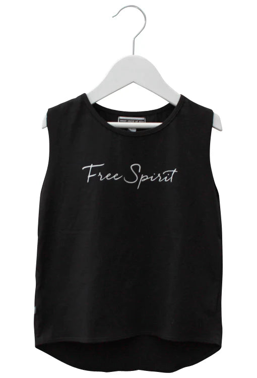 Free Spirit Muscle Kids Tee - Black