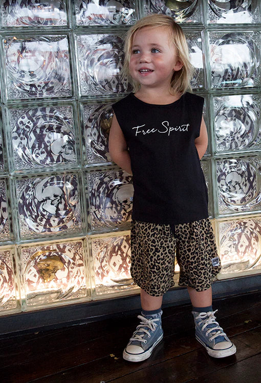 Free Spirit Muscle Kids Tee - Black