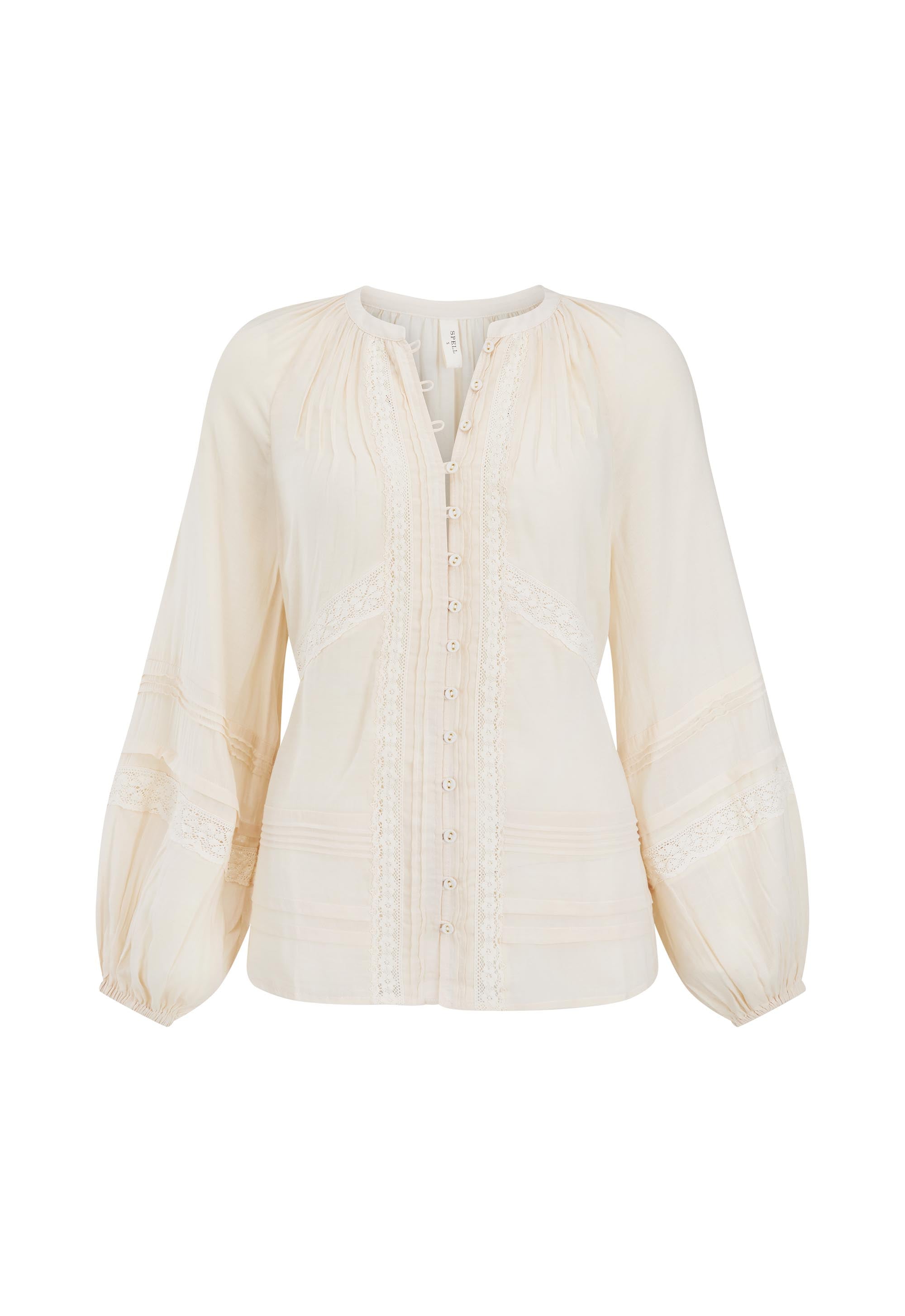 Hera Lace Blouse - Macadamia