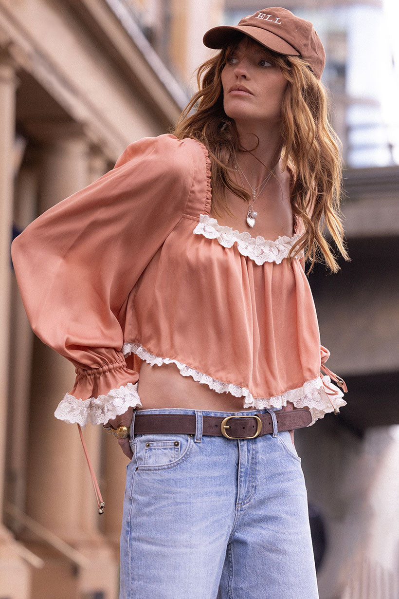 Poison Peach Blouse - Rose
