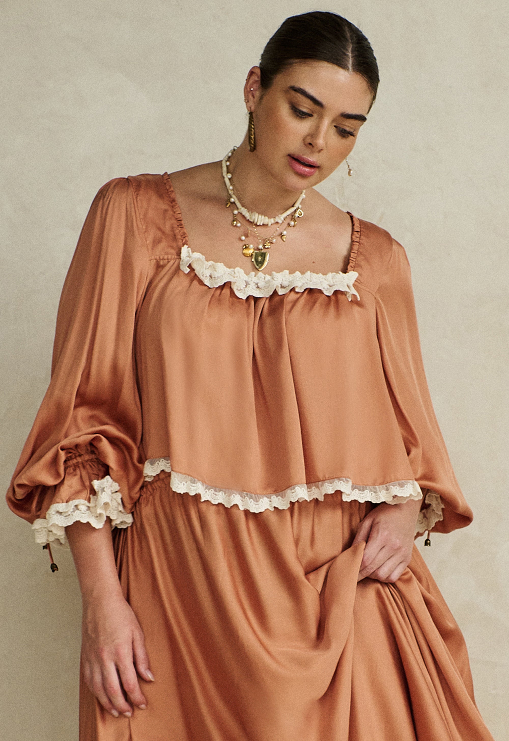 Poison Peach Blouse - Rose