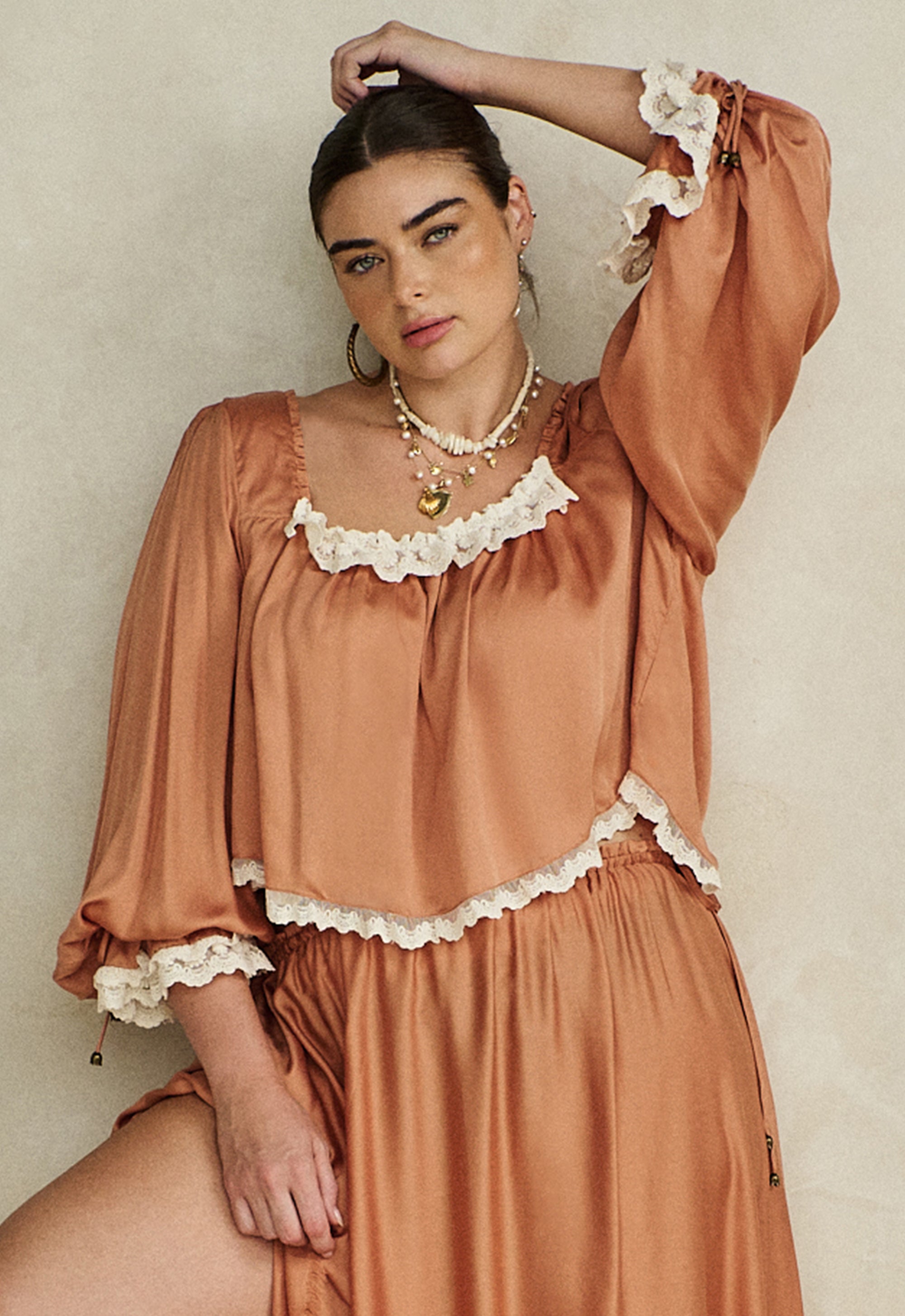 Poison Peach Blouse - Rose