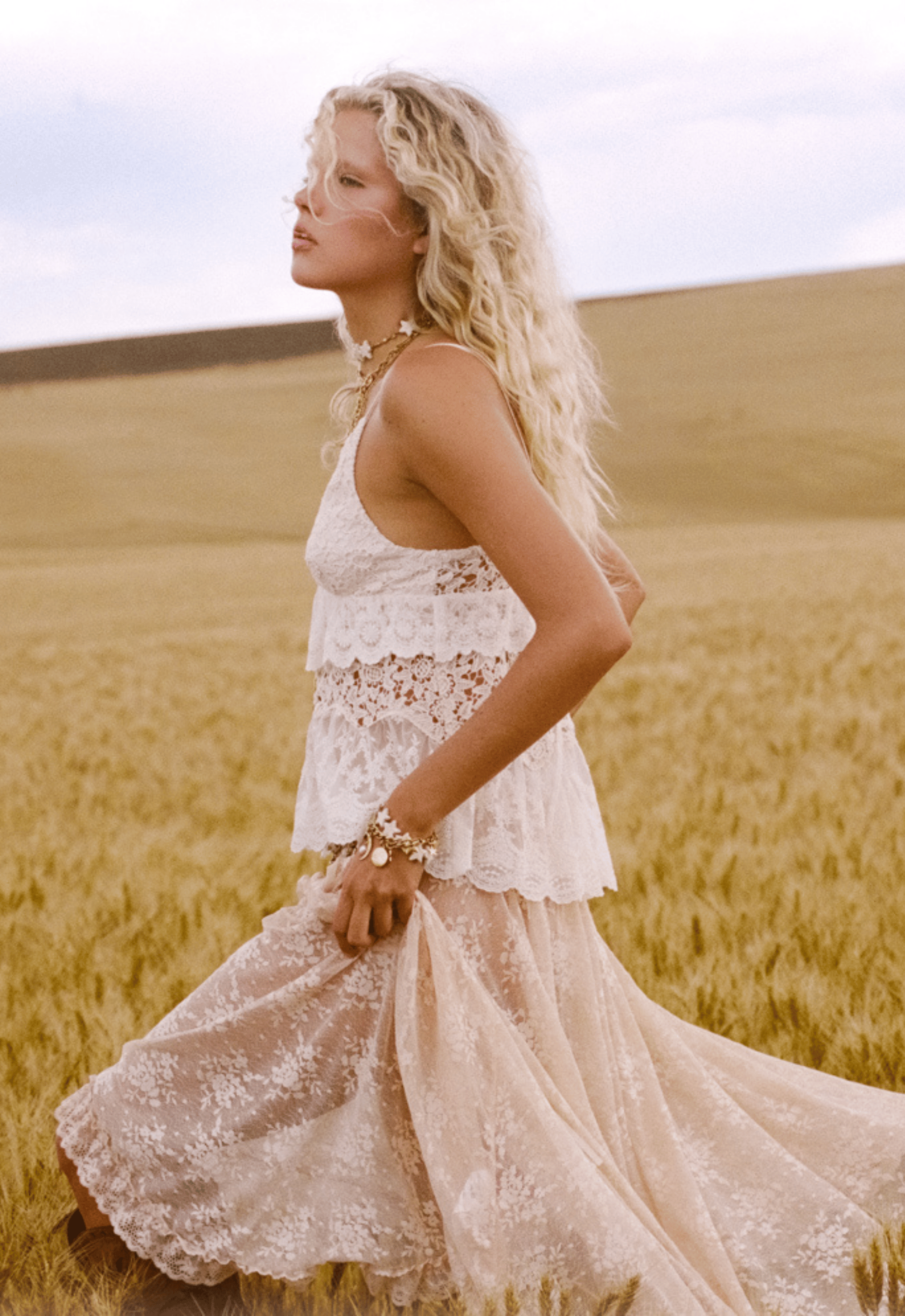 Irma Lace Halter - Pearl