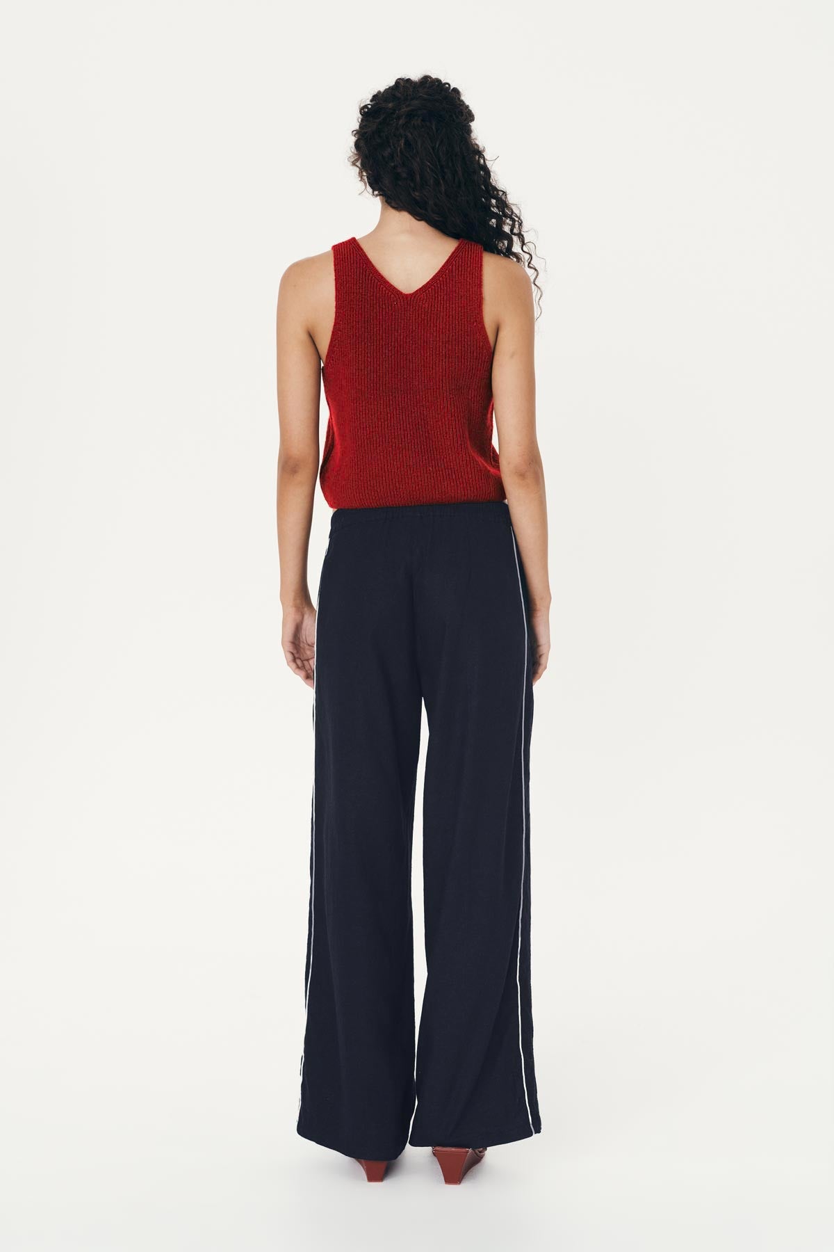 Kaia Linen Straight Pants - Ink