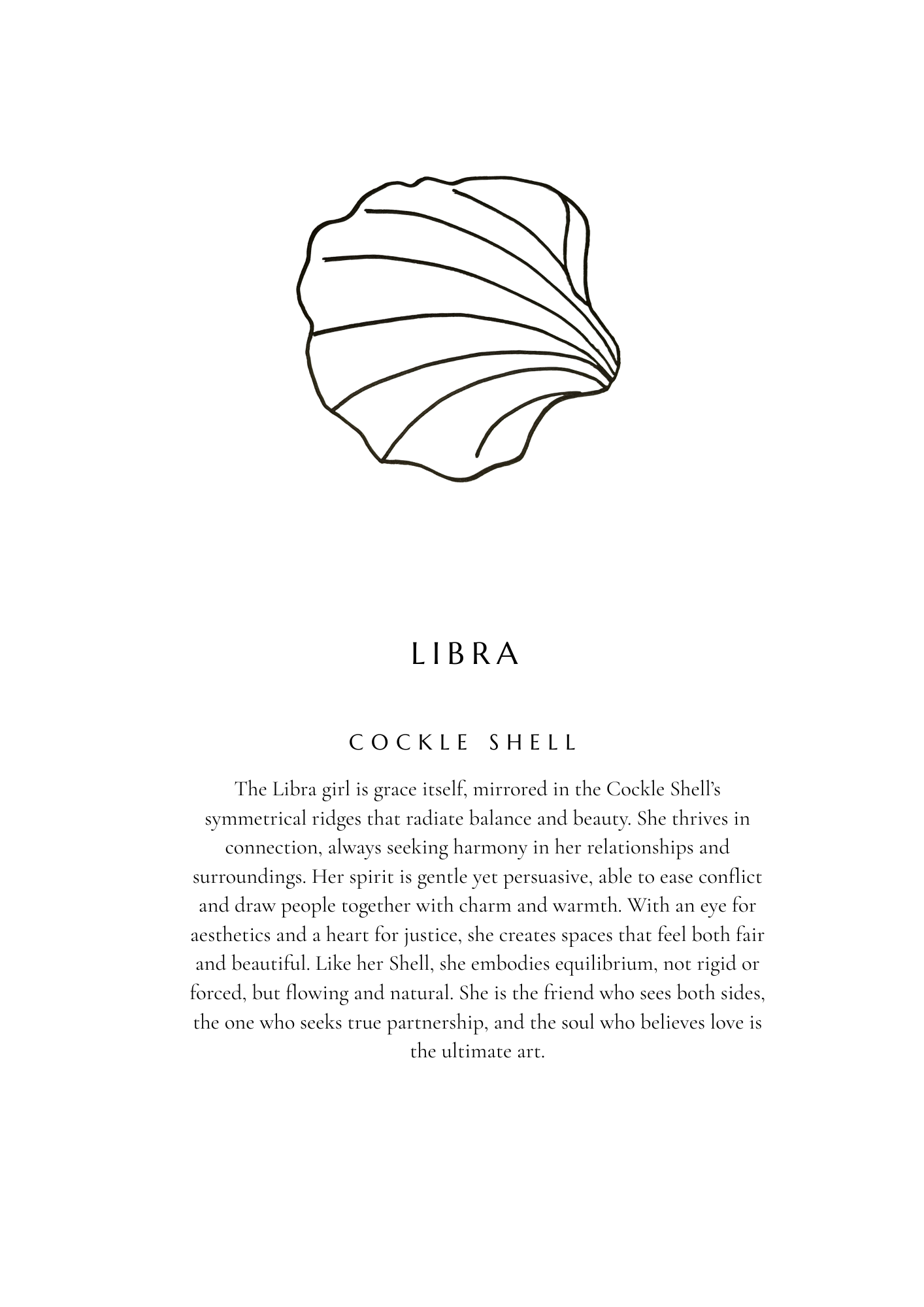 Libra Zodiac Shell Print – Cockle