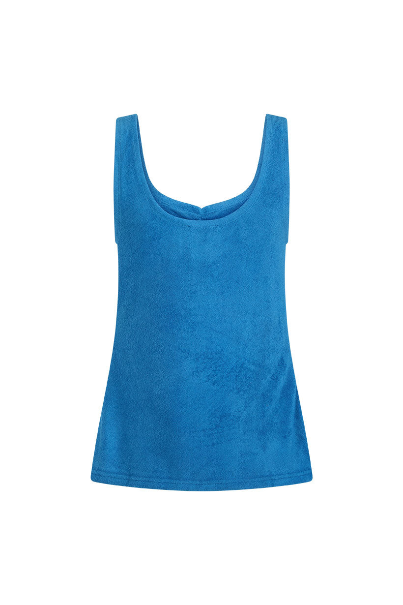 Luciana Terry Singlet - Azure Blue