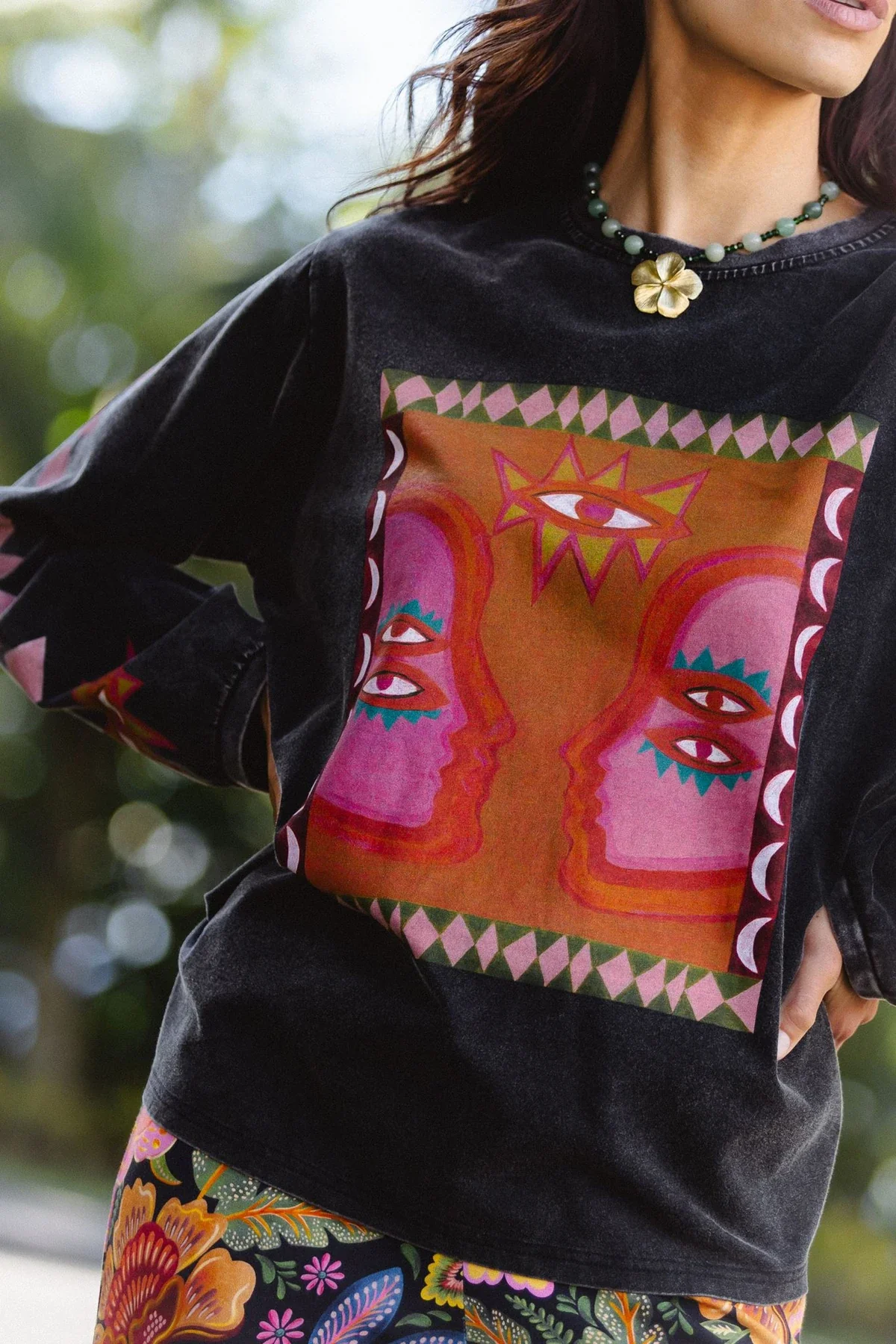 Luna Rose Long Sleeve Tee - Onyx