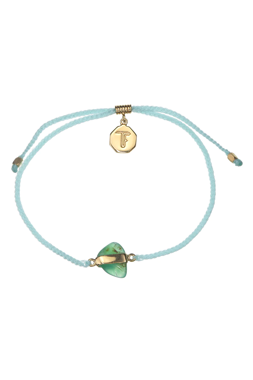 Chrysophase Crystal Bracelet | Mint - Gold