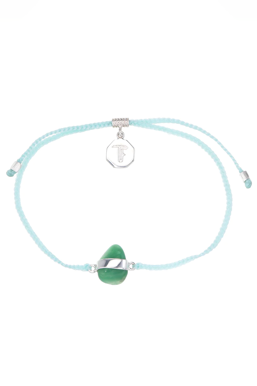 Chrysophase Crystal Bracelet | Mint - Silver