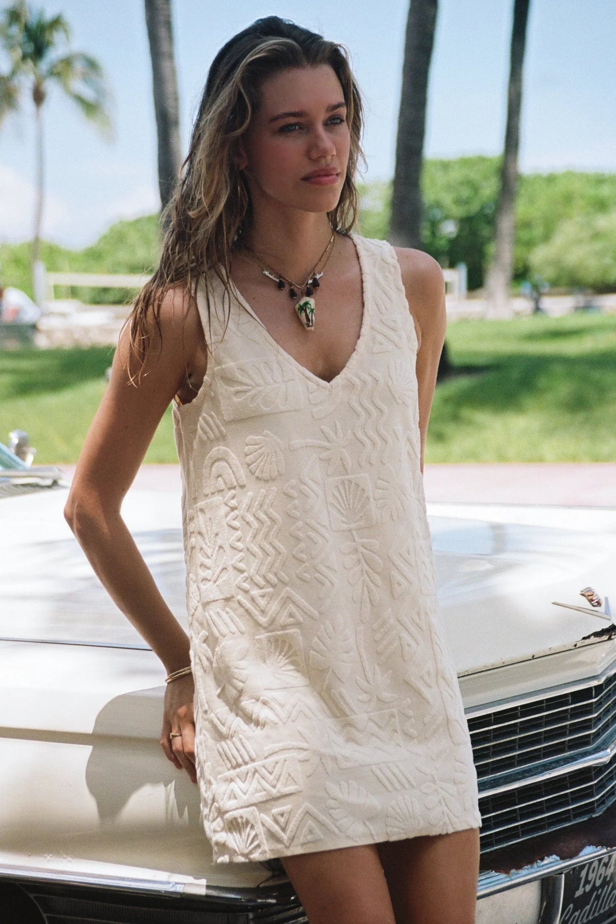 Mai Tai V Tunic Dress - Pearl