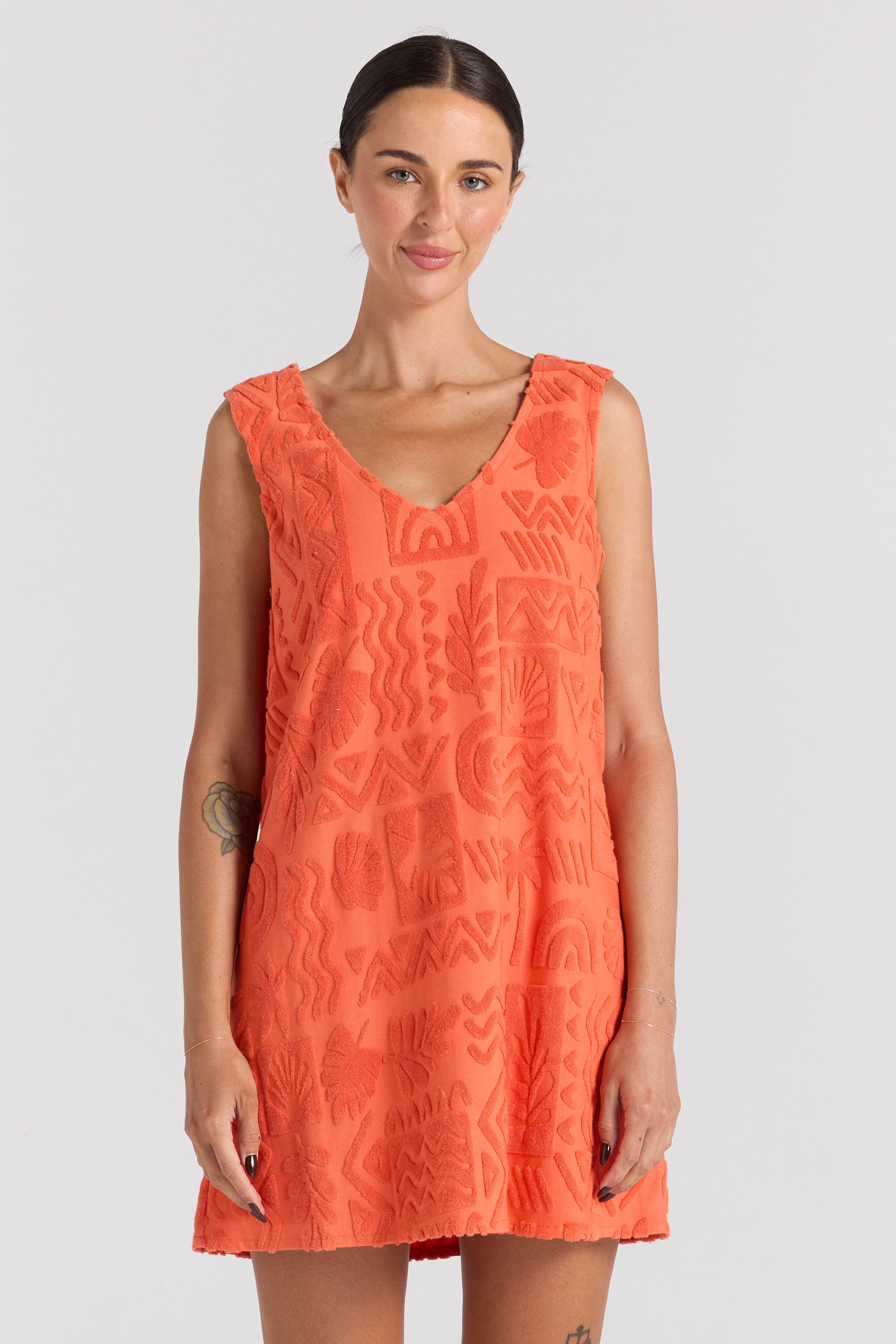 Mai Tai V Tunic Dress - Tangelo