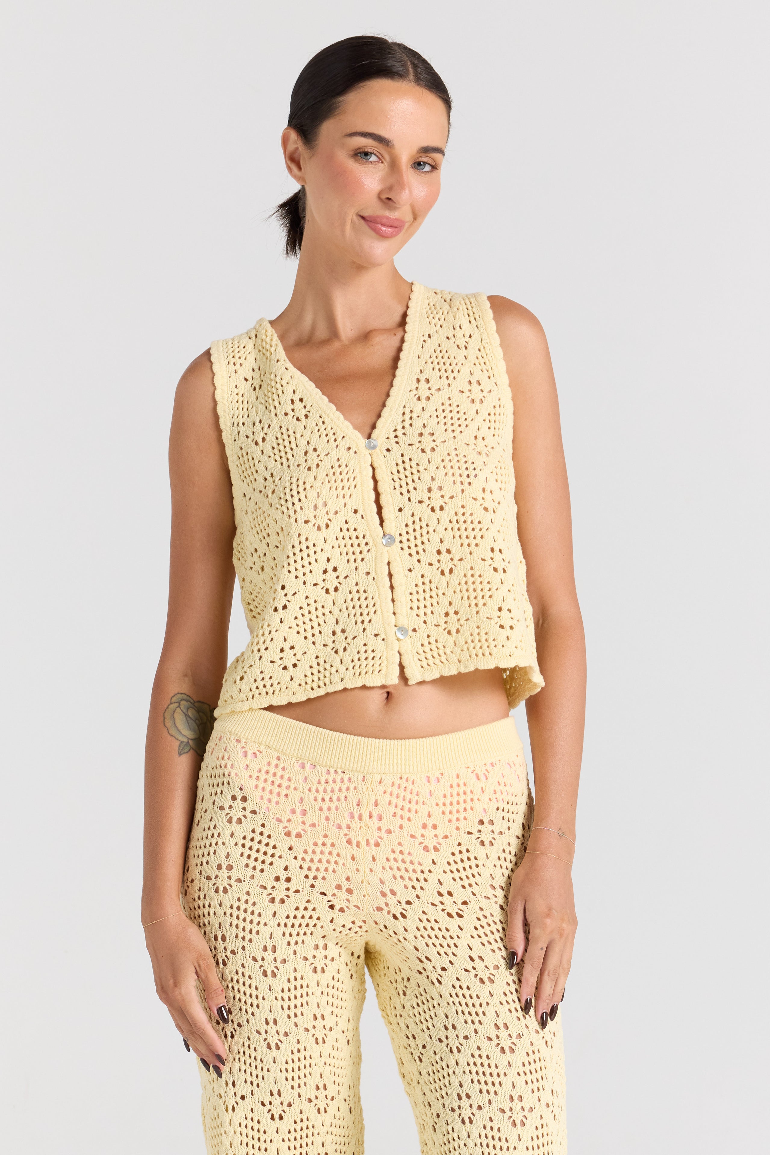 Messina Knit Top - Lemon