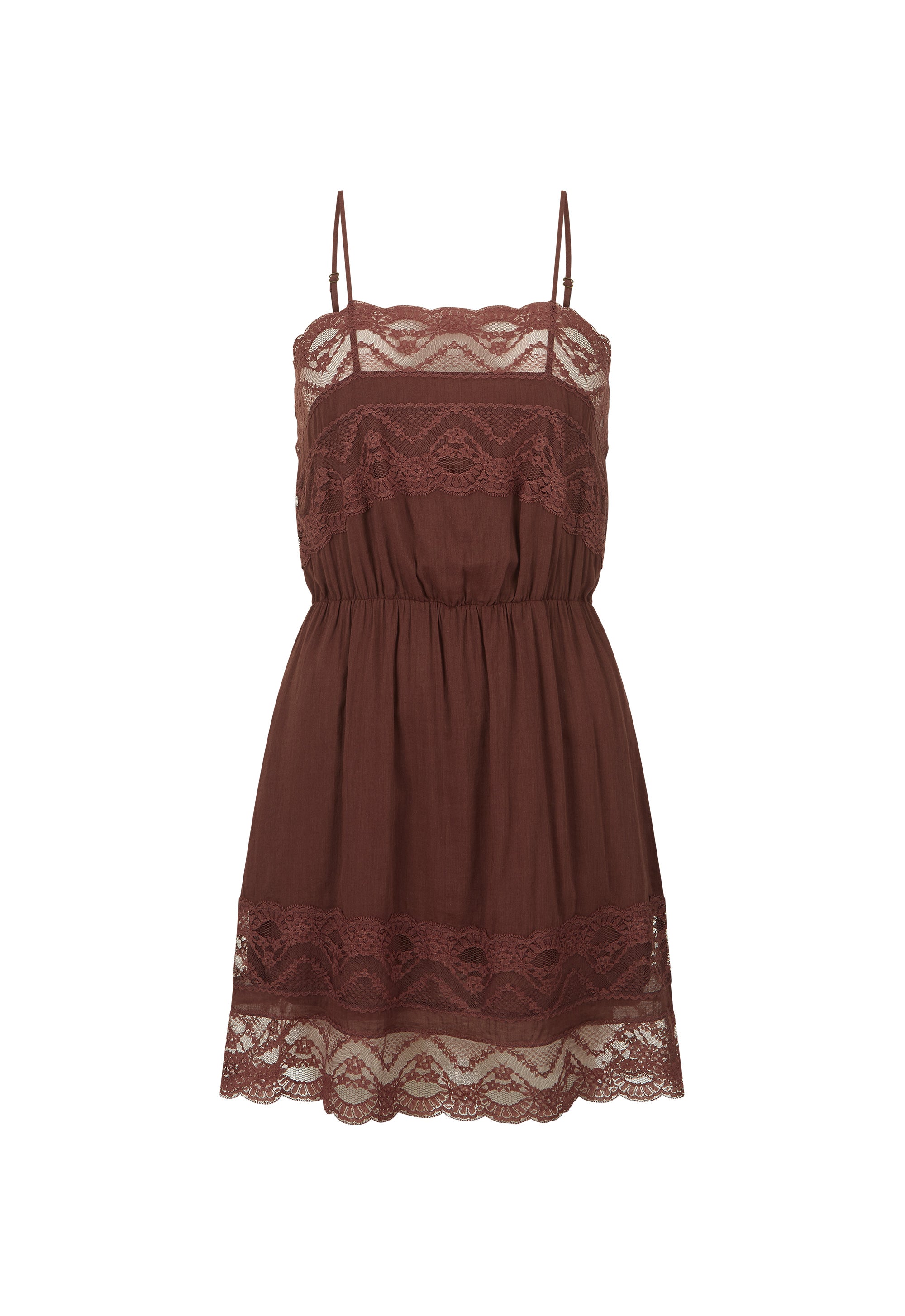 Mila Lace Mini Dress - Fudge