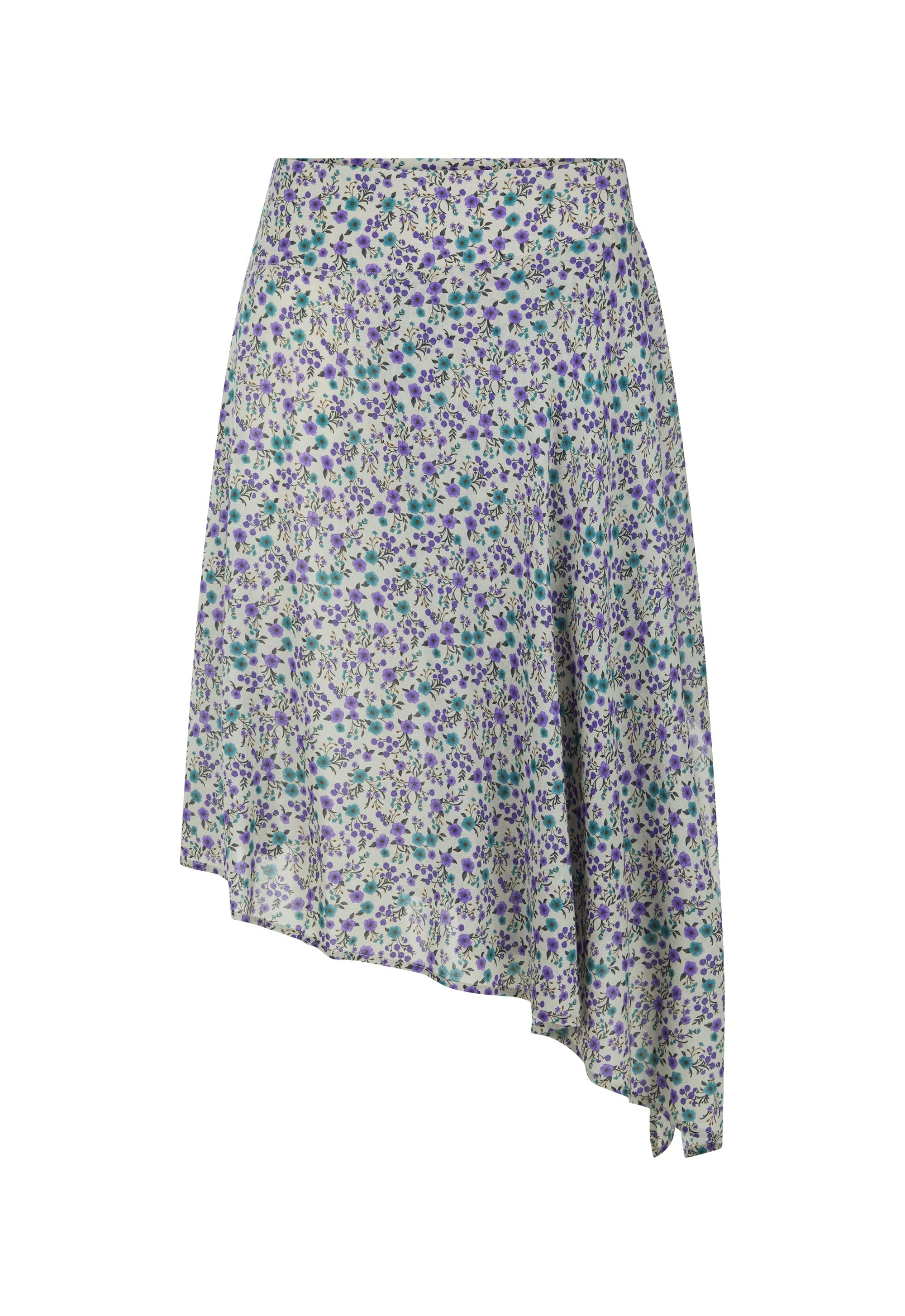 Mimi-Rose Asymmetric Skirt - Violet Fields