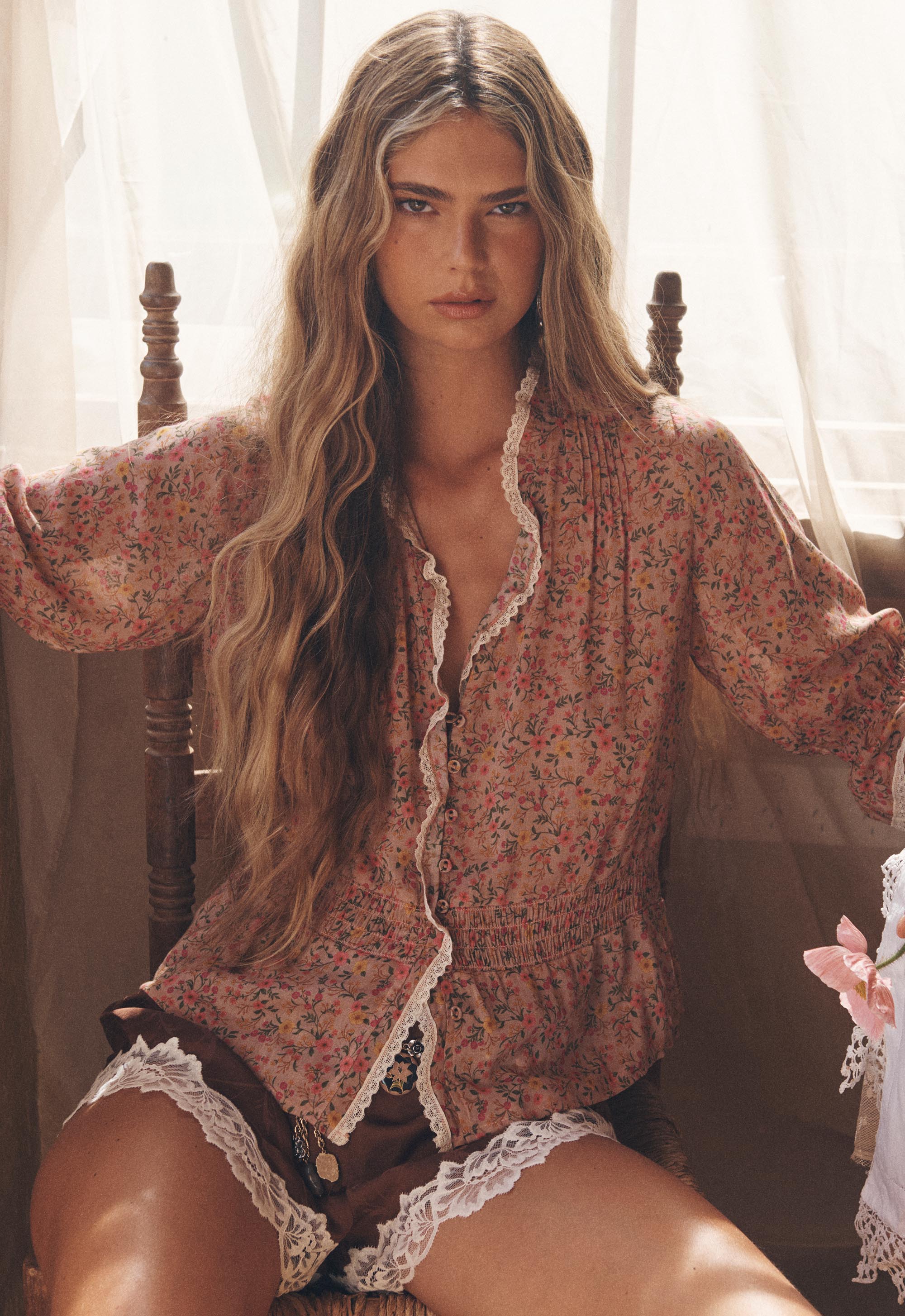 Mimi-Rose Blouse - Pink Posey