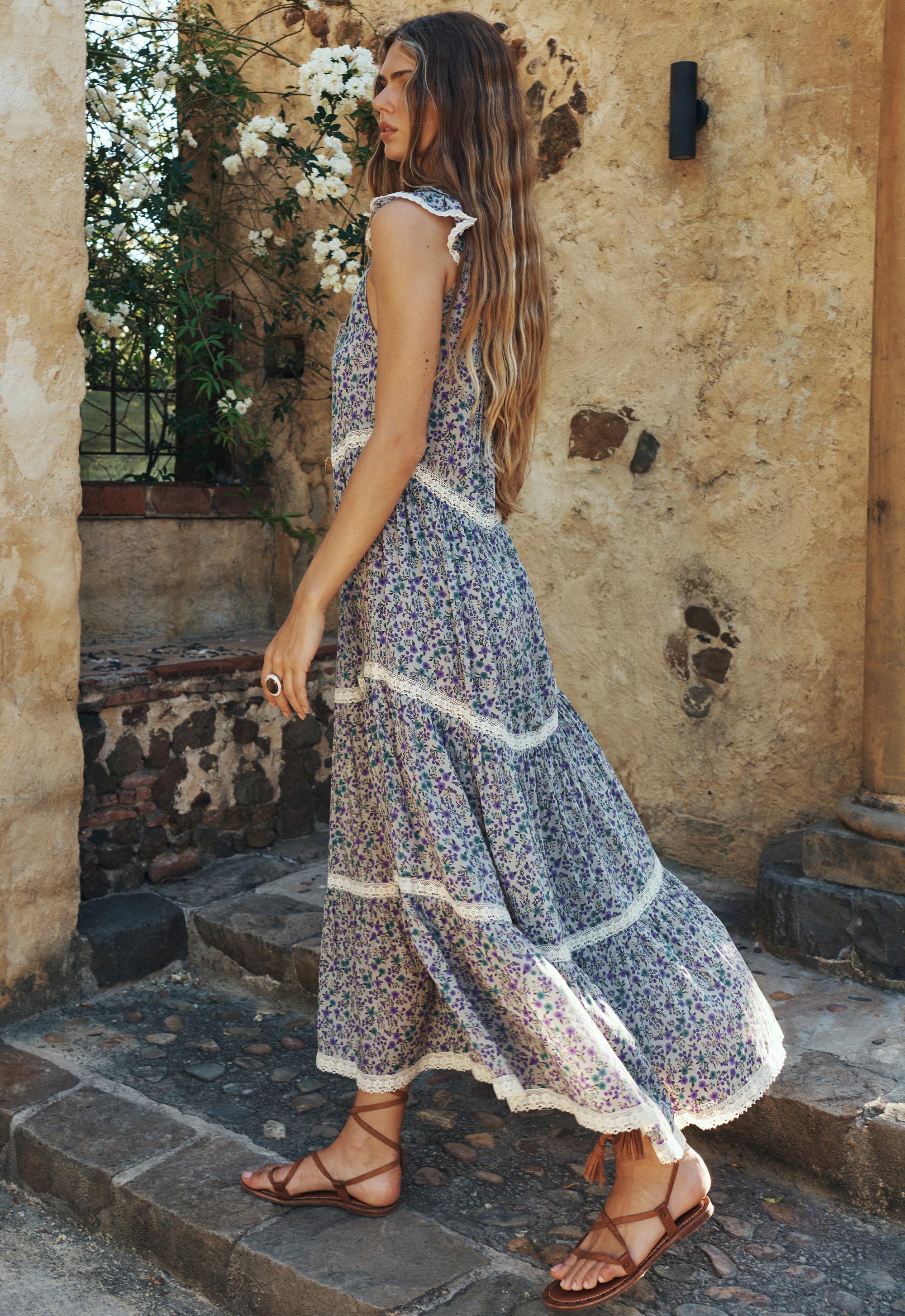 Mimi-Rose Sleeveless Boho Dress - Violet Fields
