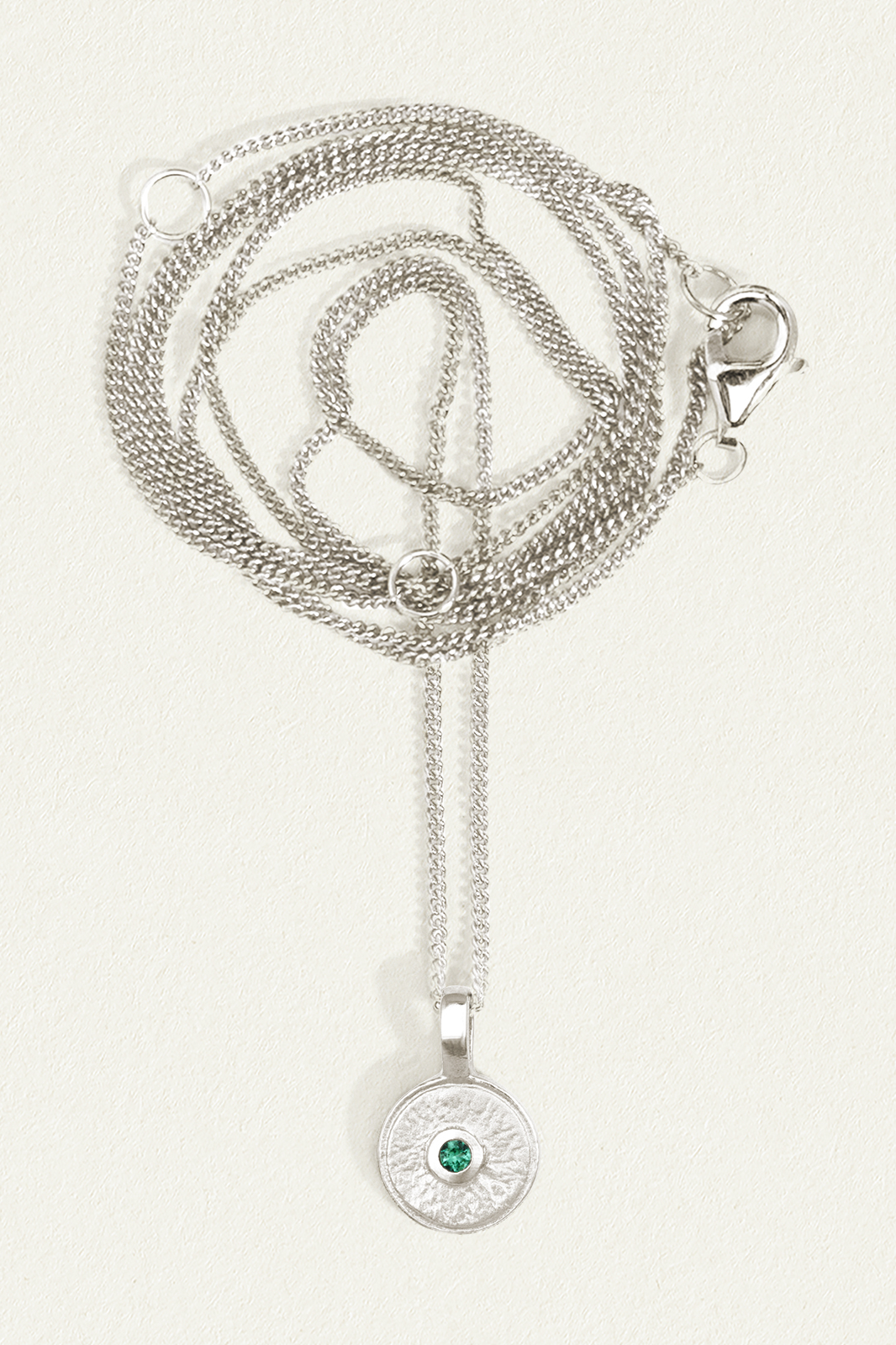Mina Emerald Necklace - Silver