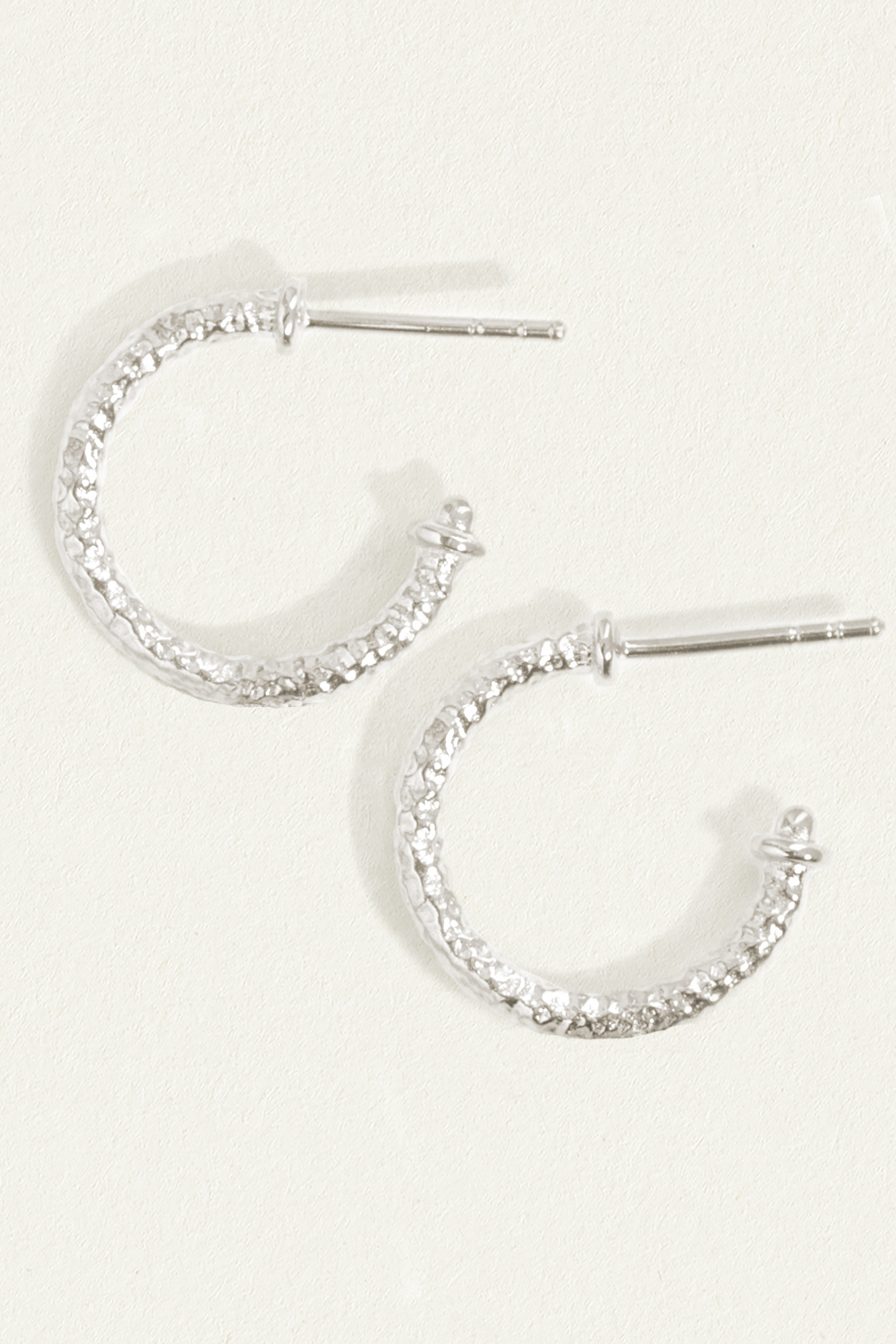 Molten Hoop Earrings - Silver