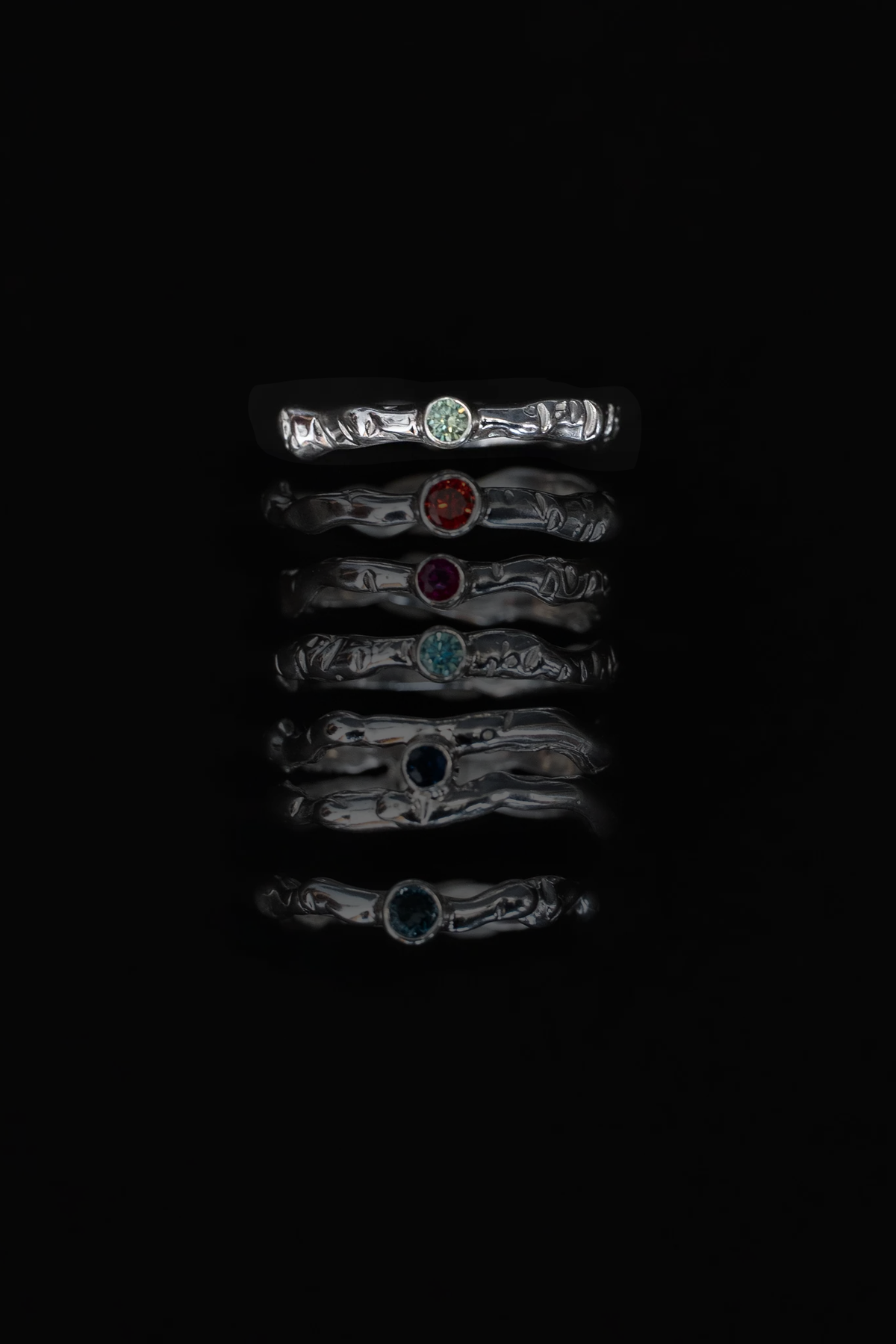 Not So Simple Ring - Blue Green Moissanite