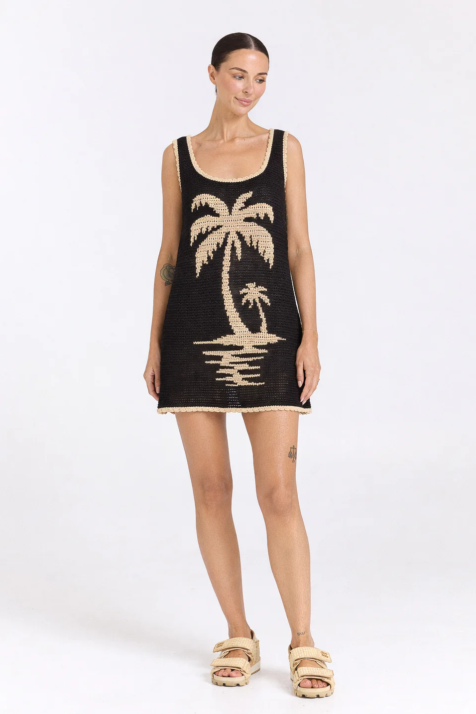 Palm Beach U Knit Dress- Black Sand