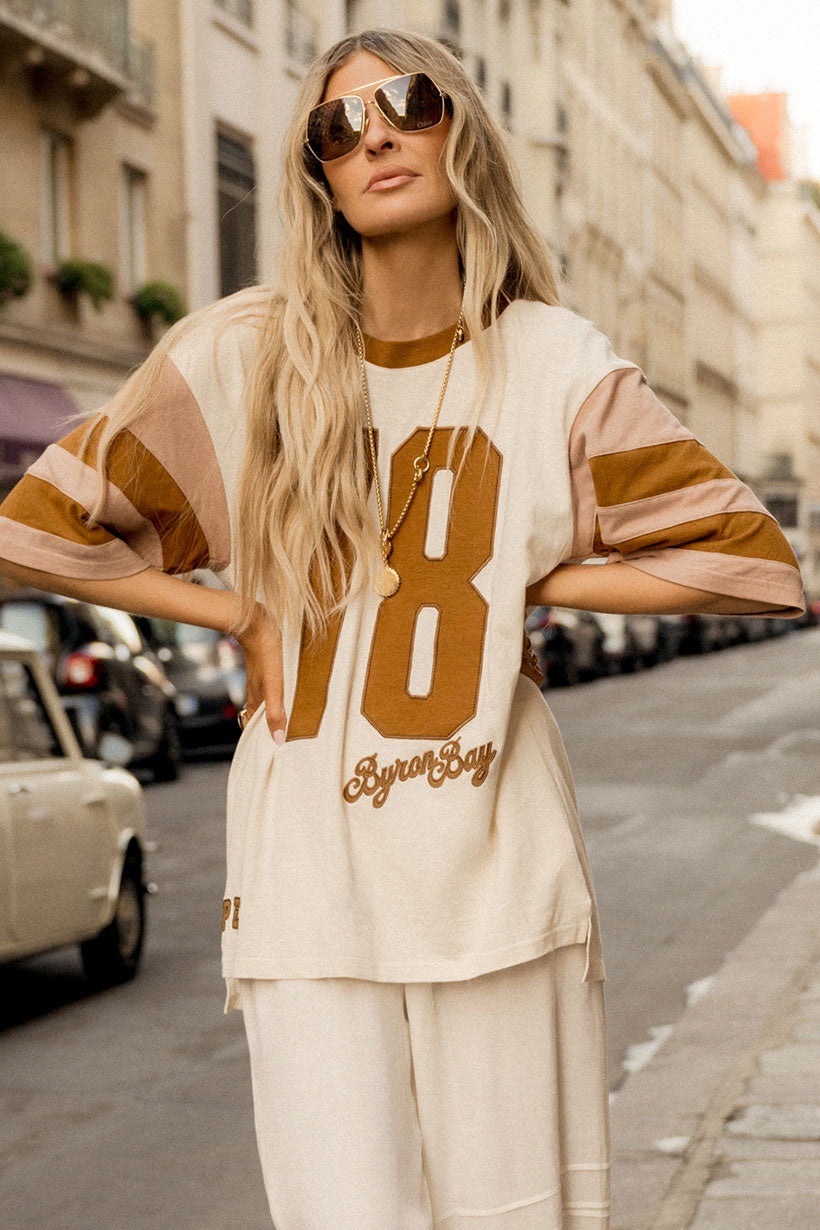Homecoming Oversized Biker Tee - Stone (PRE-ORDER)
