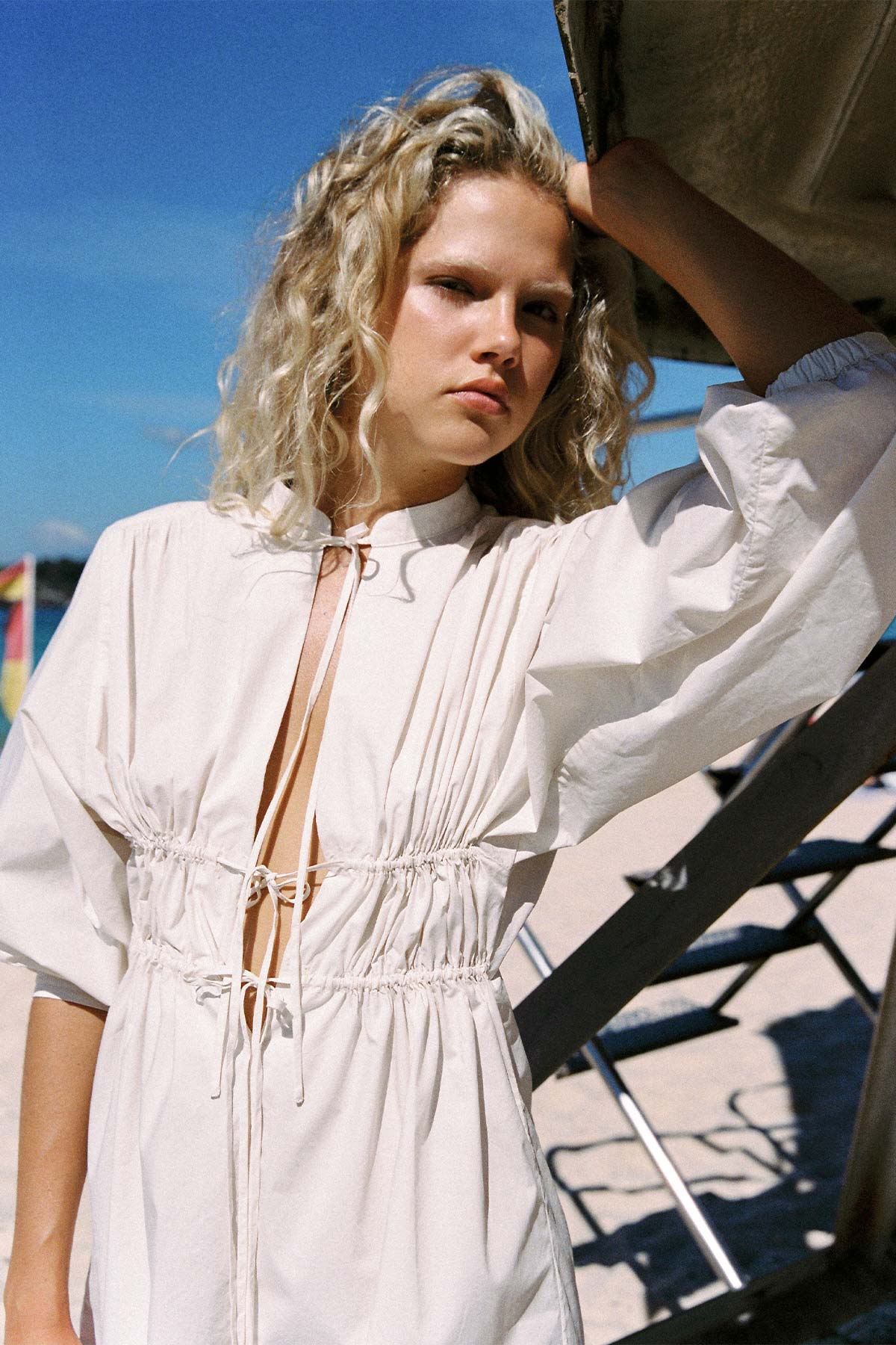 Piper Organic Mini Dress - Creme