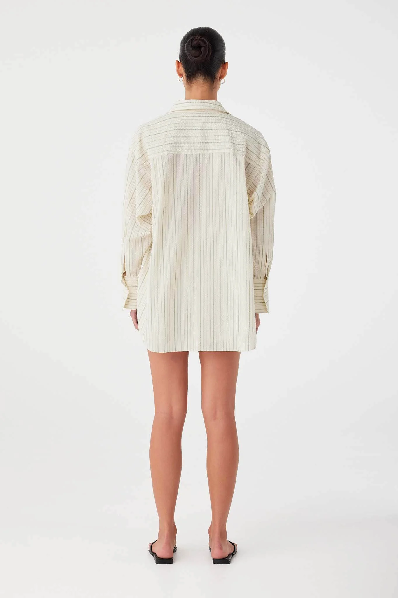 Rae Boxer Short - Olive Stripe