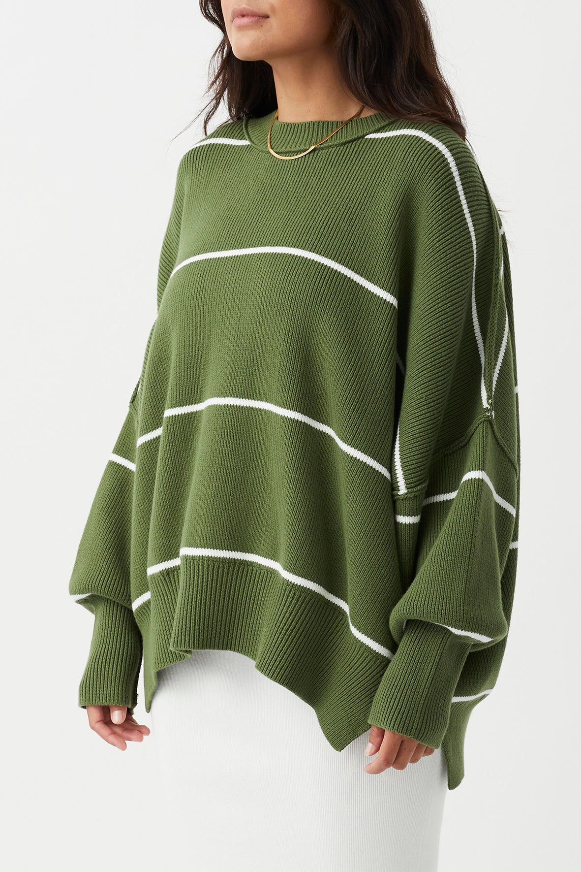 Harper Stripe Sweater - Caper/Cream