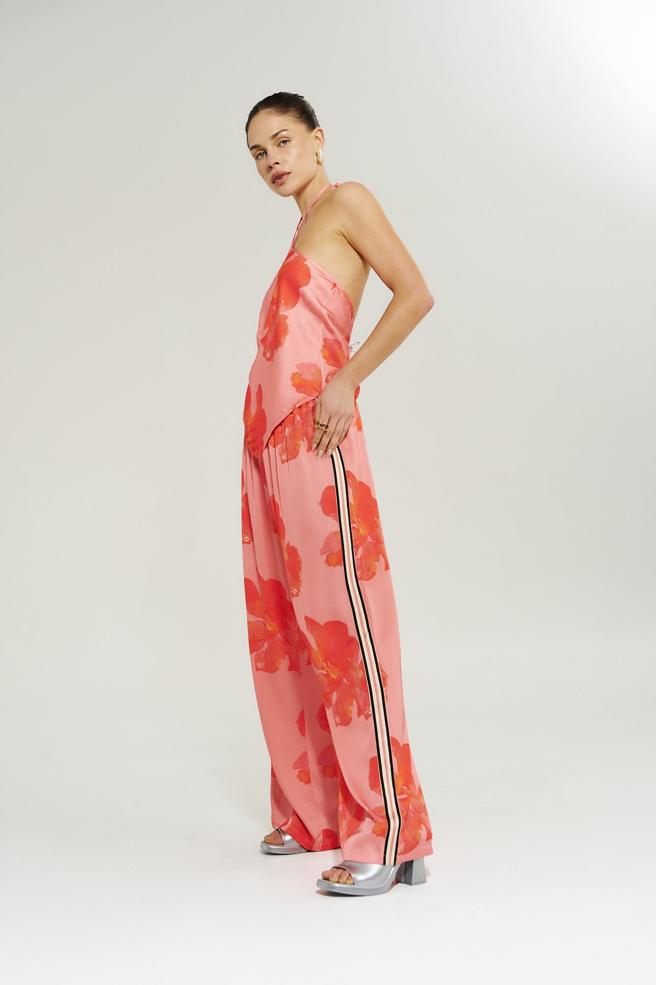 Wide Leg Pant - Peach Petals
